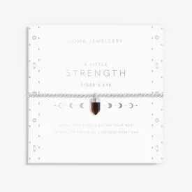 Affirmation Crystal Strength Tiger's Eye Silver 17.5cm Bracelet 6148