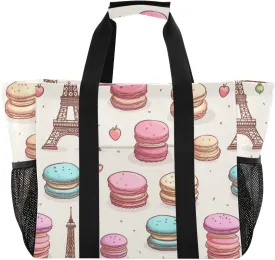 ALAZA Paris Eiffel Tower Red Lips Waterproof Beach Tote Bags