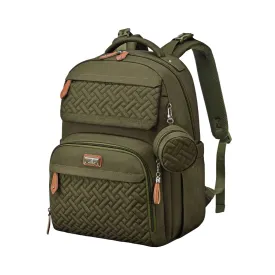 BabbleRoo Diaper Bag Backpack, Travel Backpack with Changing Pad, Pacifier Case & Stroller Straps, Multifunction, Waterproof, Unisex  Army Green