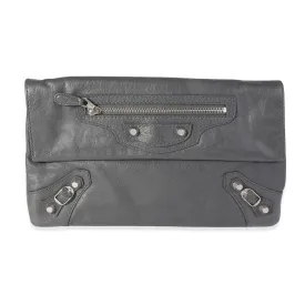 Balenciaga Grey Leather Giant 12 Envelope Clutch