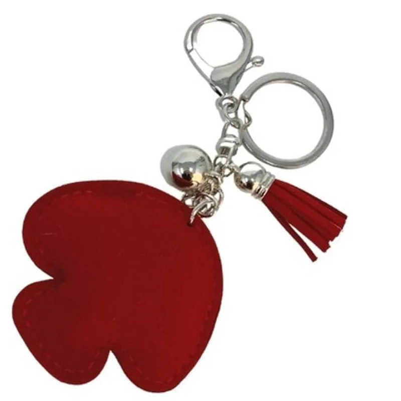 Bling Crystal Red Mushroom Toadstool Tassel Keychain Keyring Bag Purse Charm