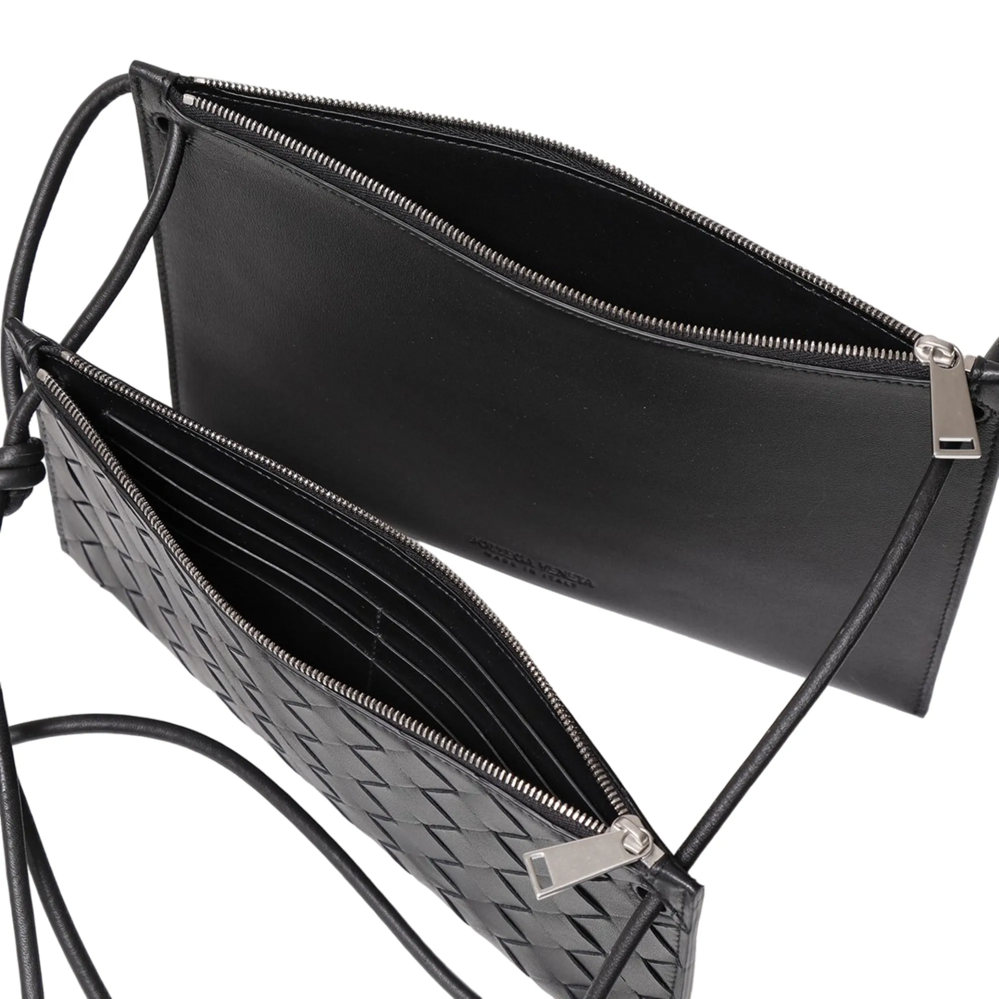Bottega Veneta 2-Compartment Woven Leather Clutch