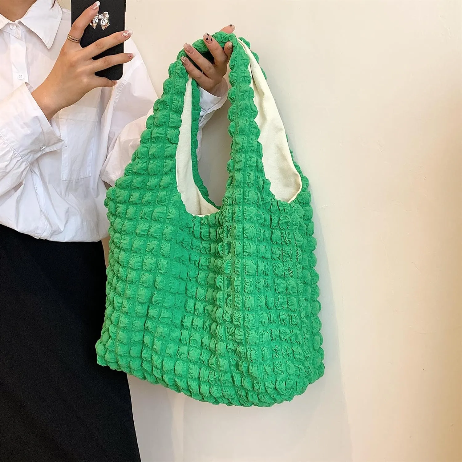 Bubble Large Shoulder Bags for Women Puff Tote Handbag and Purse Cloud Casual Shopping Travel Bag Lightweight