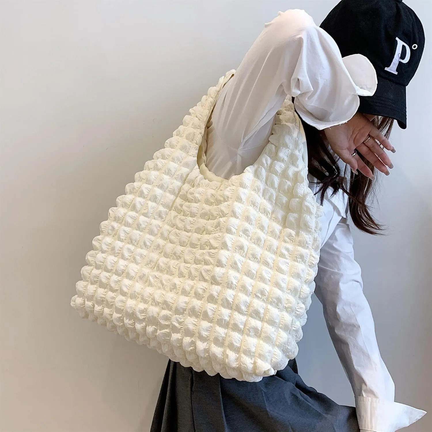 Bubble Large Shoulder Bags for Women Puff Tote Handbag and Purse Cloud Casual Shopping Travel Bag Lightweight