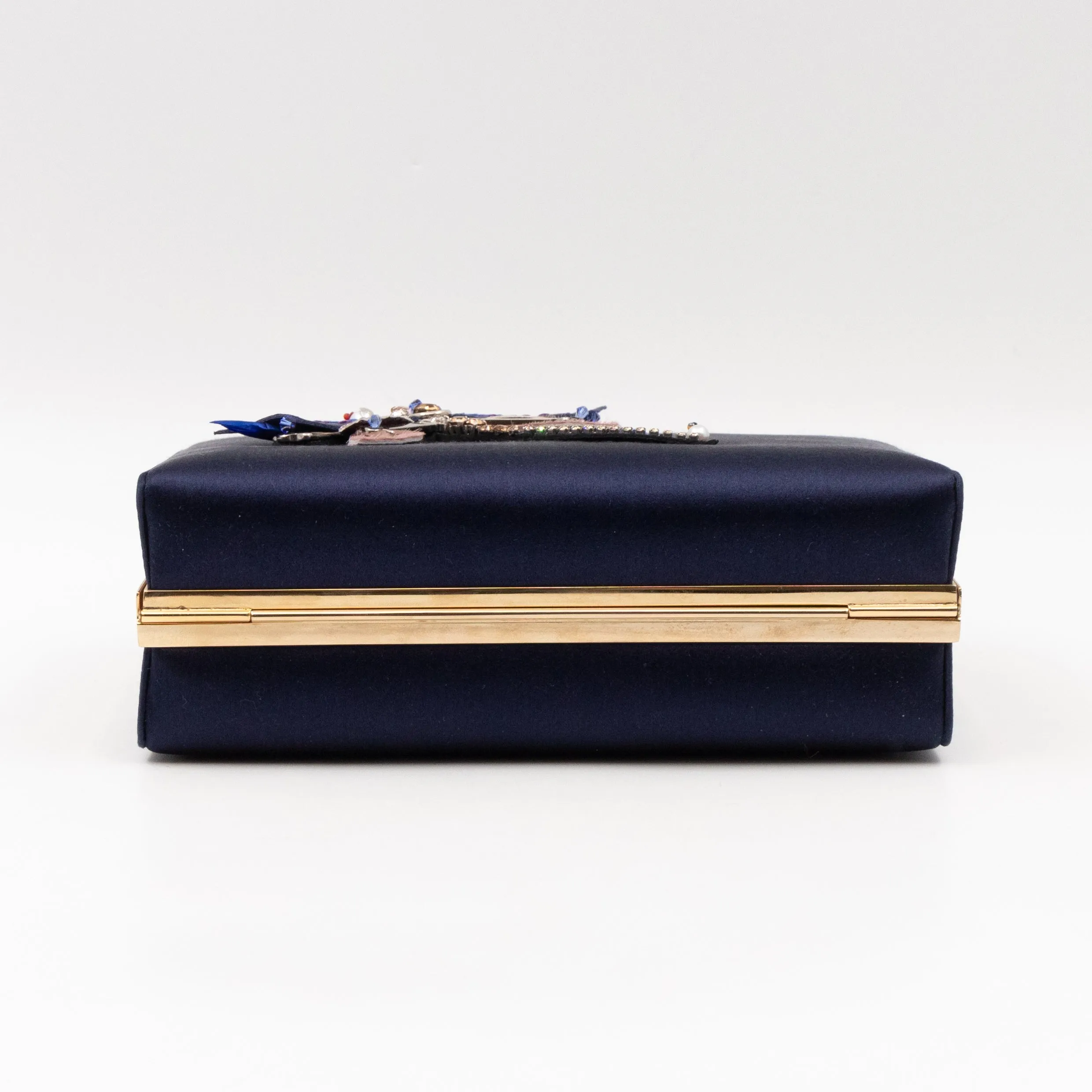 Charming Dragonfly Clutch Blue Satin