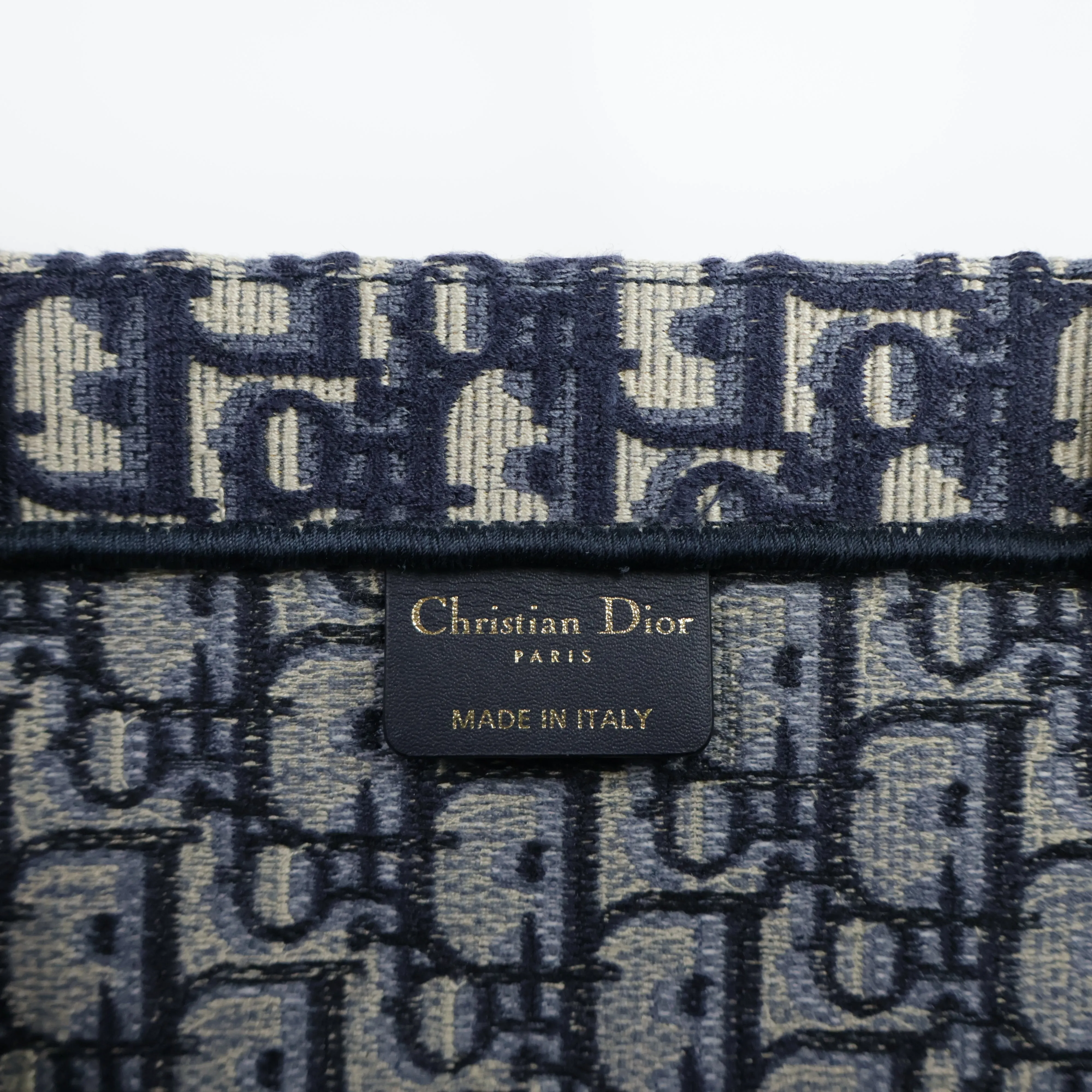 Christian Dior Book Tote Large Canvas Oblique Navy