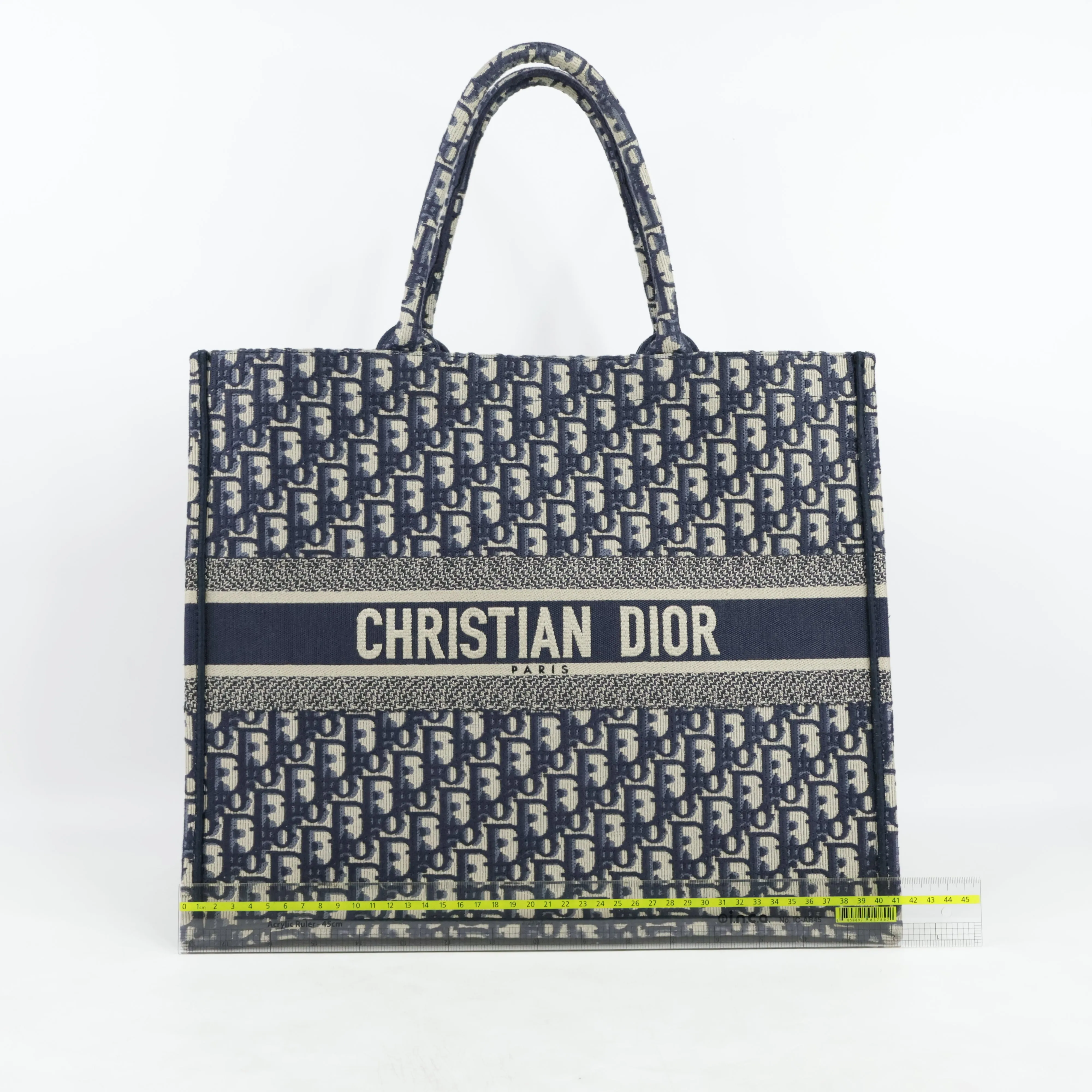 Christian Dior Book Tote Large Canvas Oblique Navy