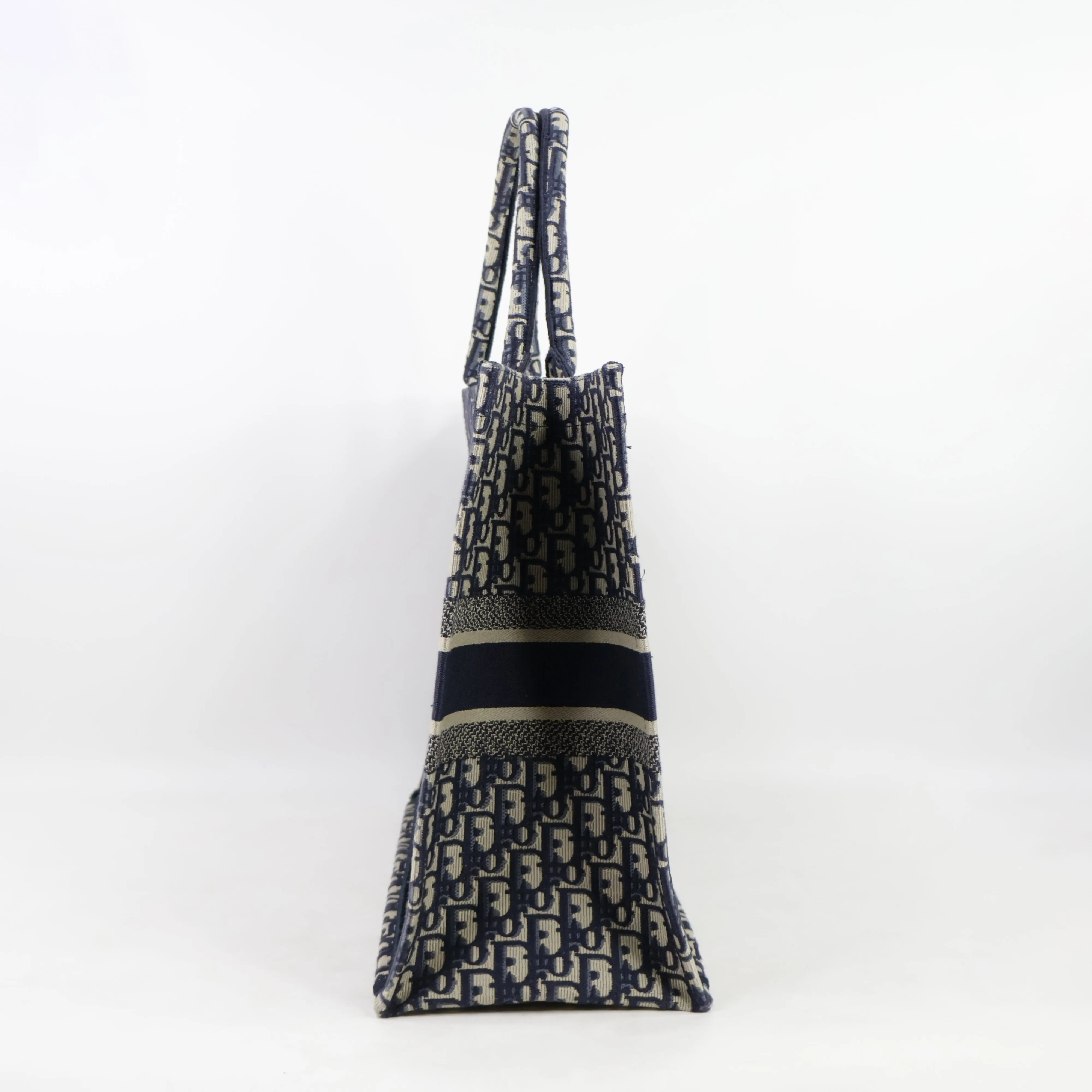 Christian Dior Book Tote Large Canvas Oblique Navy