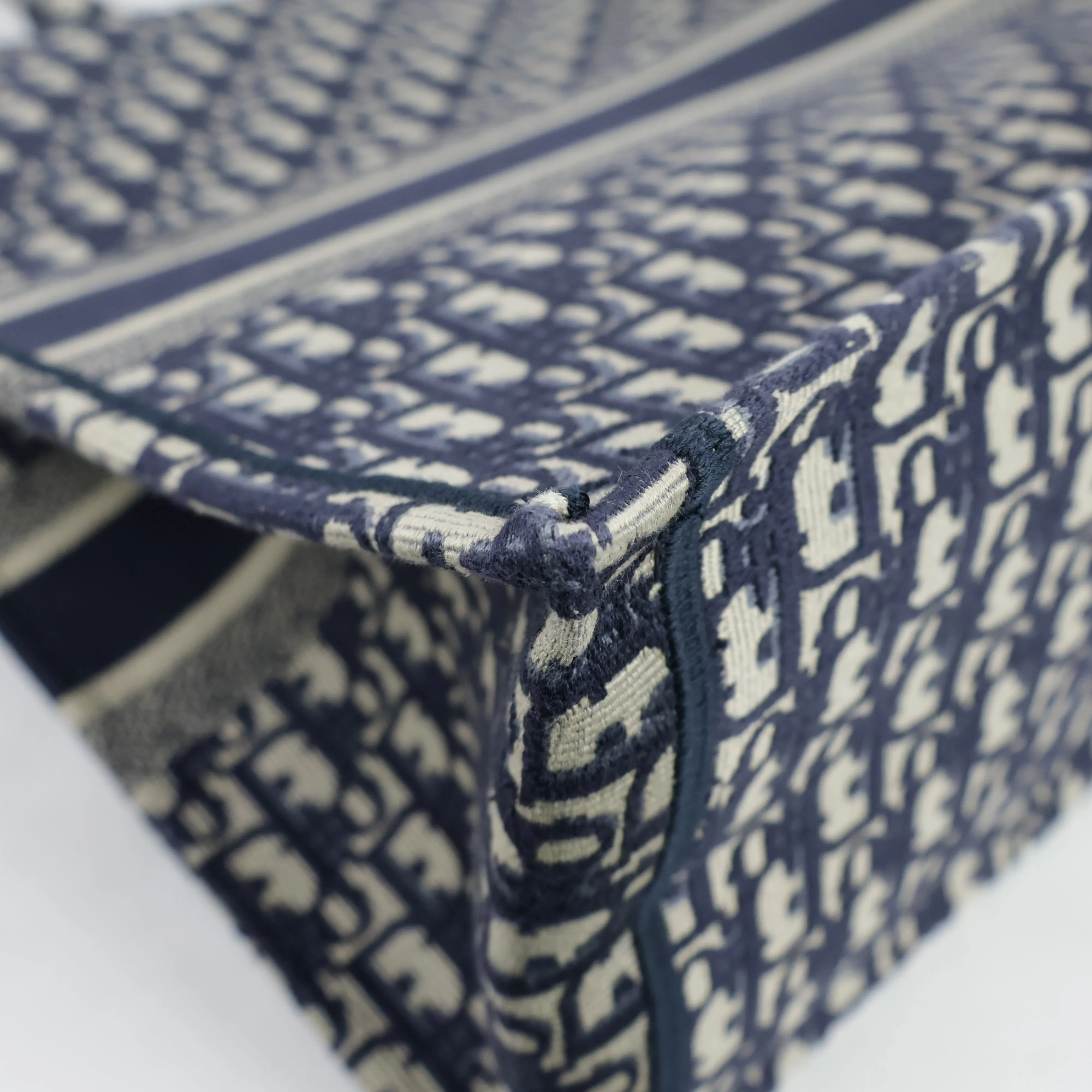 Christian Dior Book Tote Large Canvas Oblique Navy