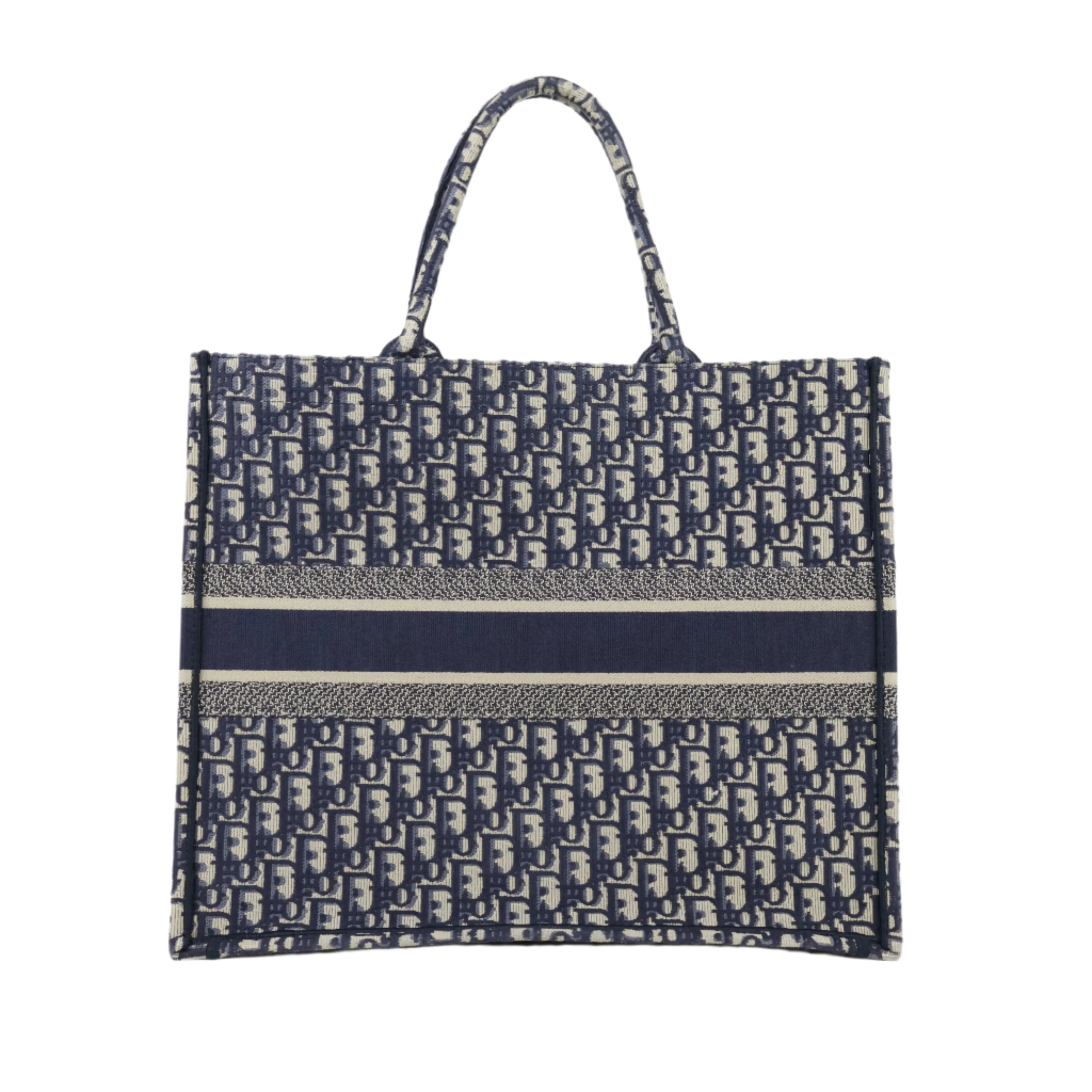 Christian Dior Book Tote Large Canvas Oblique Navy