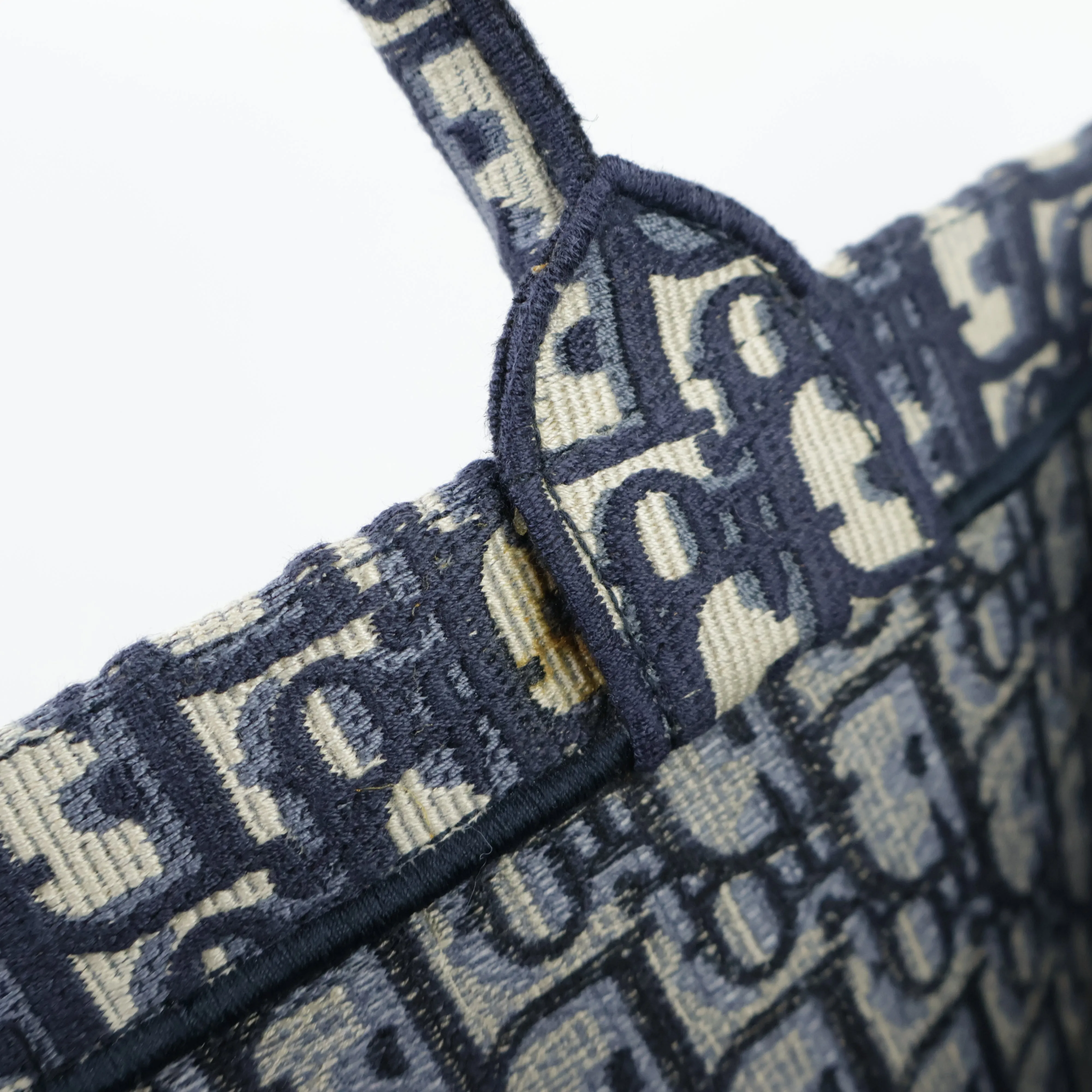 Christian Dior Book Tote Large Canvas Oblique Navy