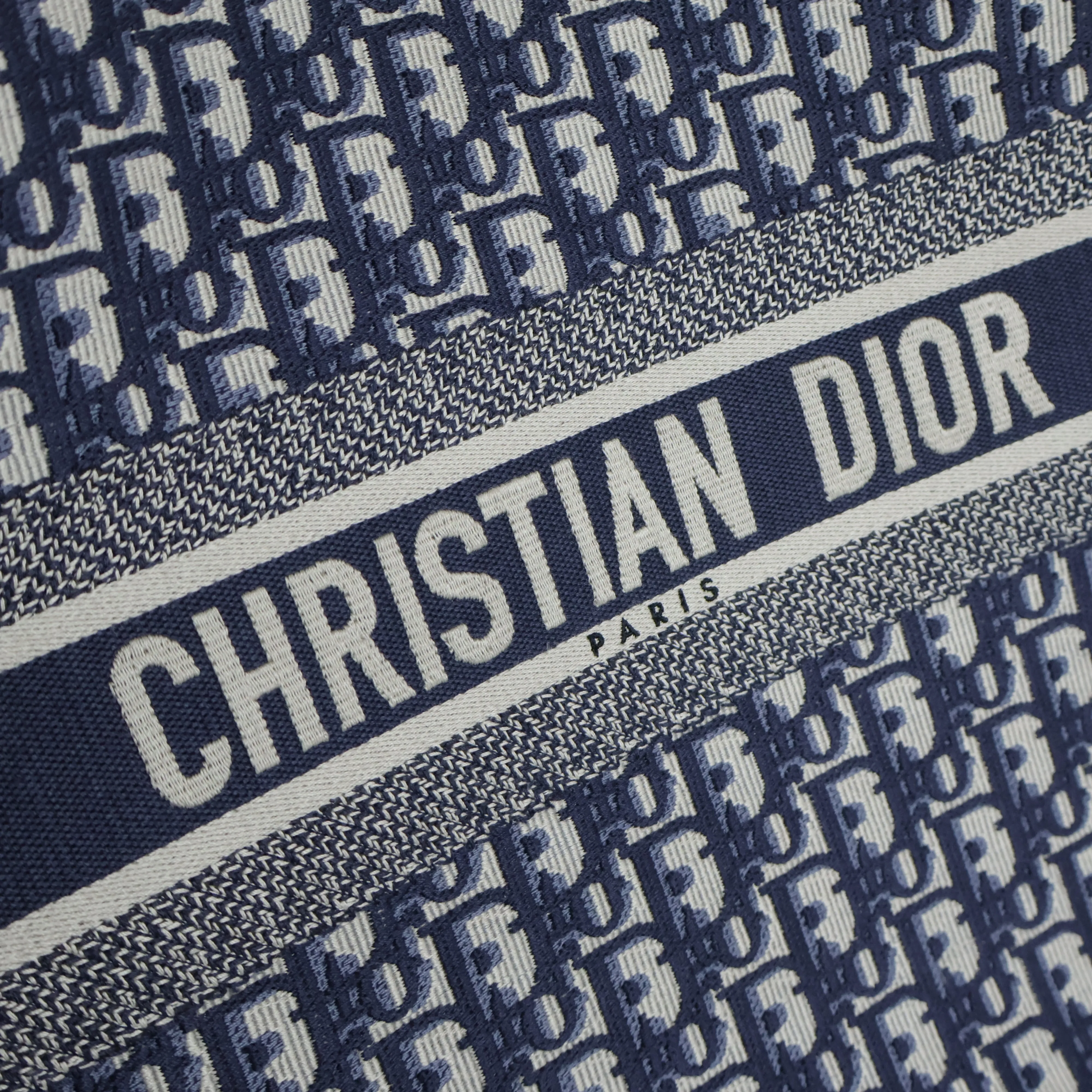 Christian Dior Book Tote Large Canvas Oblique Navy