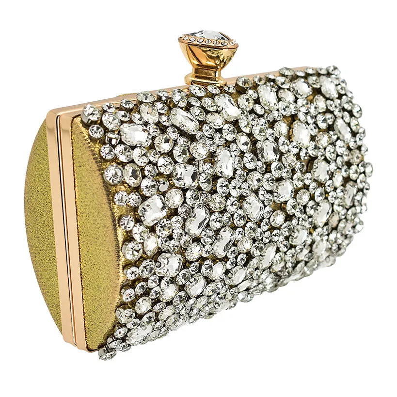 CLUTCH 2 GOLD LARGE STRASS