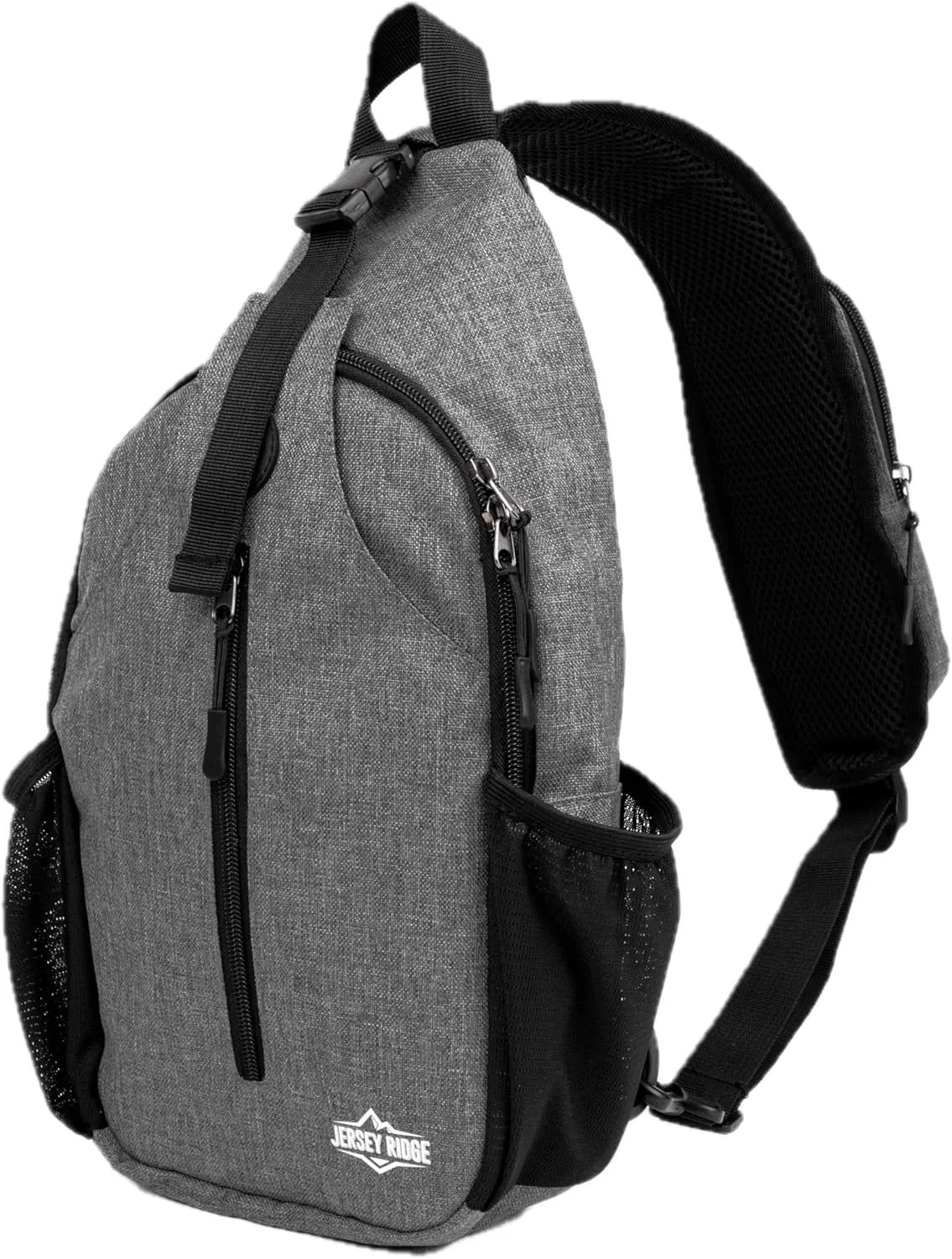 Crossbody Sling Bag  Anti-Theft Carryall Daypack Backpack with Adjustable Chest Strap for Travel or Hiking (Grey)
