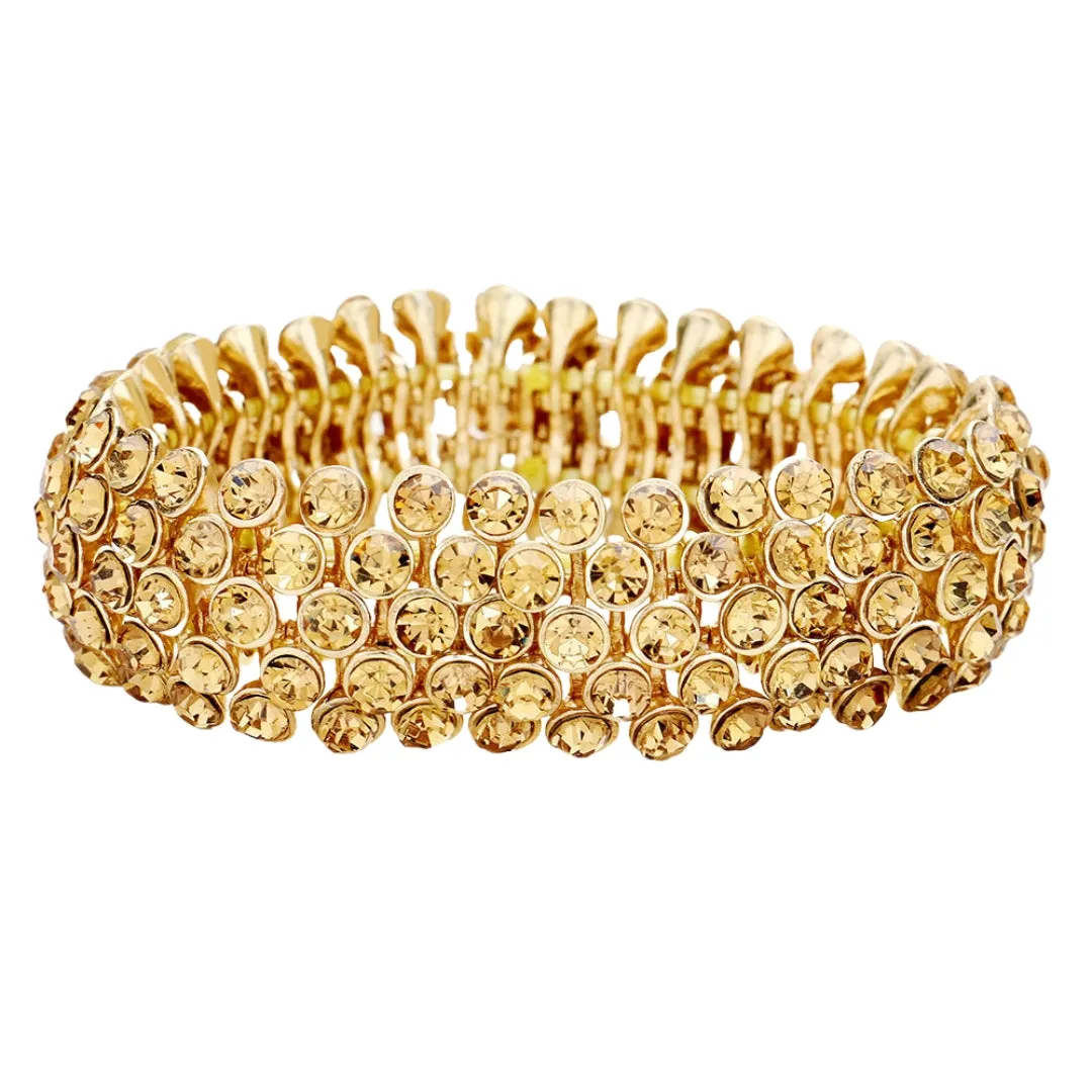 Crystal Rhinestone Bangle Stretch Evening Bracelet (Each)