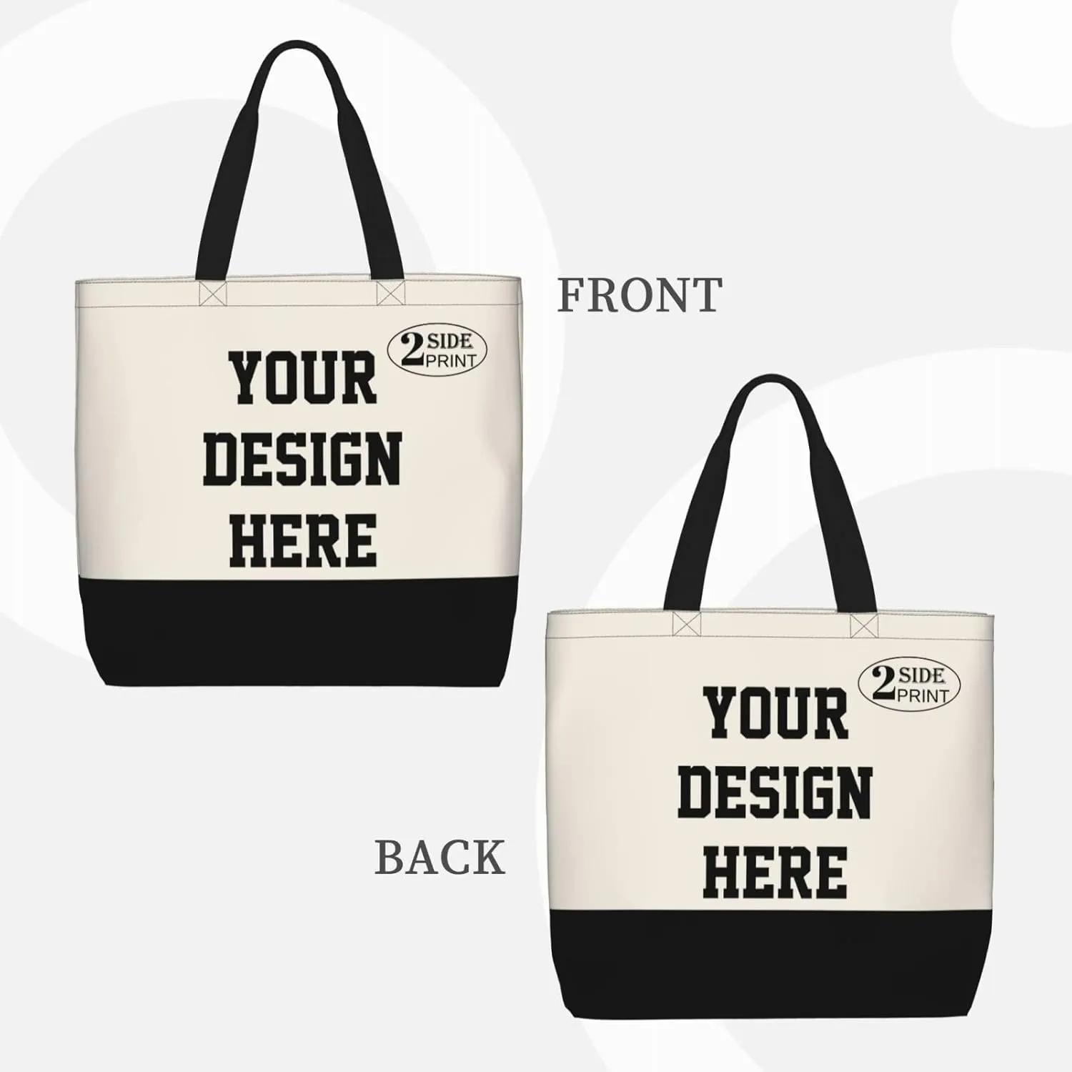 Custom Tote Bags for Women with Team Logo Text Picture,Personalized Tote Bag Gifts for Friend Mom Teacher Sister,Customized Reusable Shopping Handmade Totes Beach Bag for Business Work