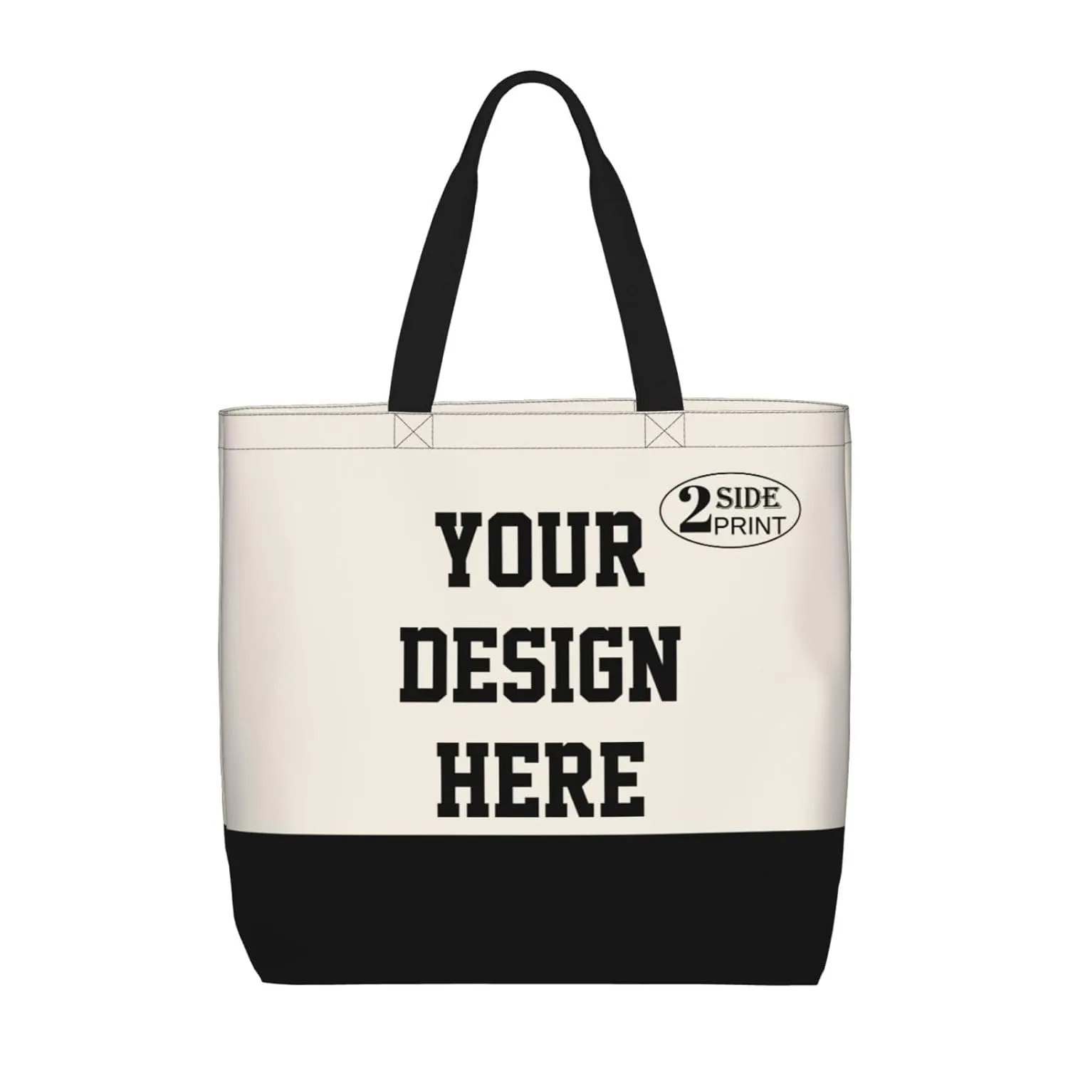 Custom Tote Bags for Women with Team Logo Text Picture,Personalized Tote Bag Gifts for Friend Mom Teacher Sister,Customized Reusable Shopping Handmade Totes Beach Bag for Business Work