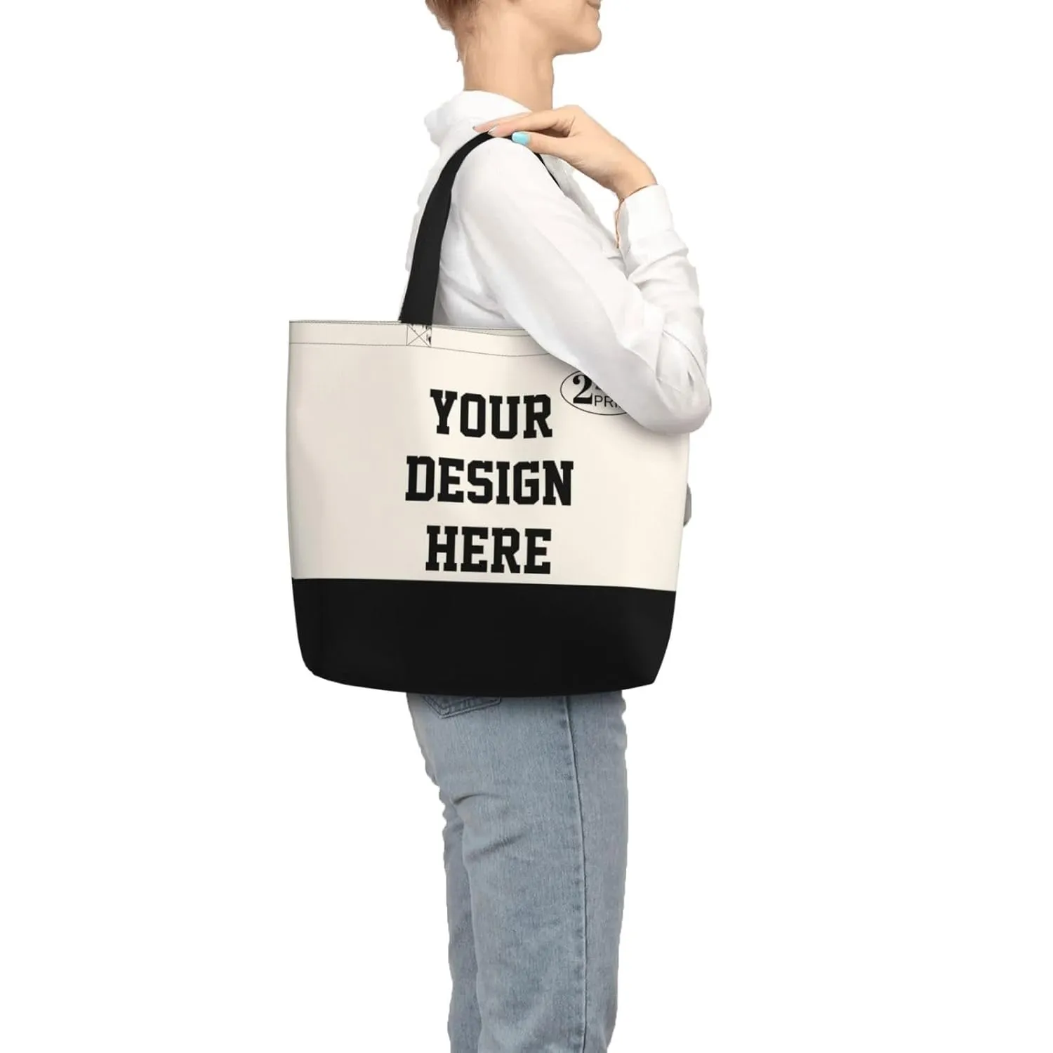 Custom Tote Bags for Women with Team Logo Text Picture,Personalized Tote Bag Gifts for Friend Mom Teacher Sister,Customized Reusable Shopping Handmade Totes Beach Bag for Business Work