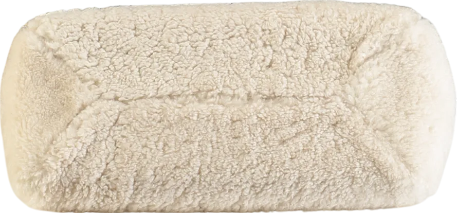 DeMellier London Demellier Cream N102 Cannes Shearling Clutch Bag With Chain Strap