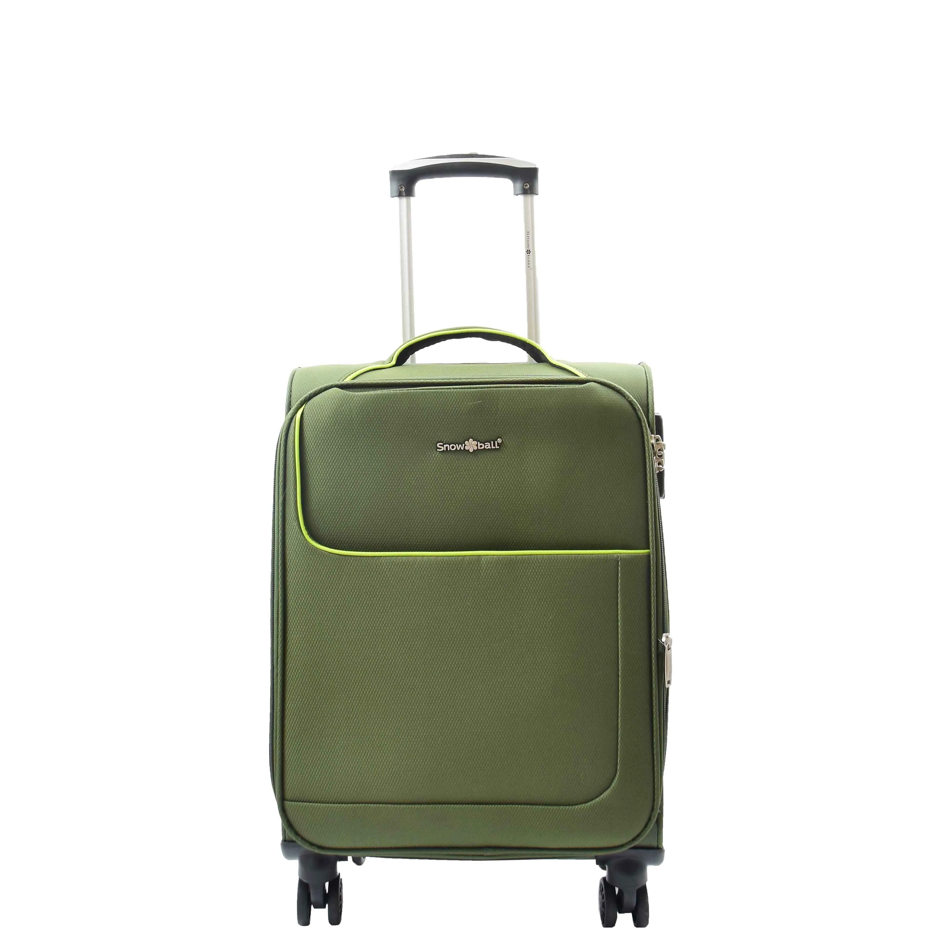 DR521 Lightweight 4 Wheel Soft Hand Luggage Cabin Size Suitcase Green