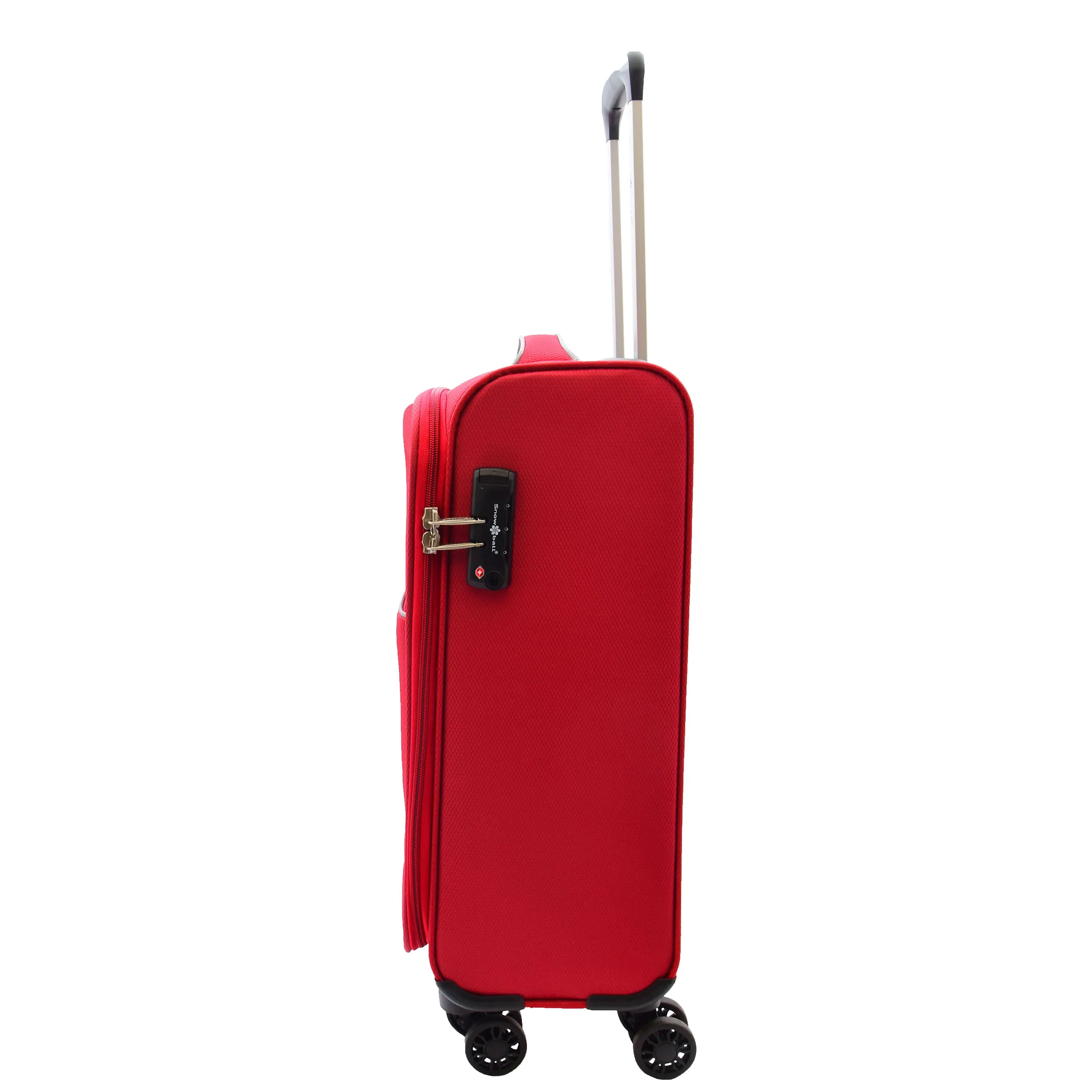 DR521 Lightweight 4 Wheel Soft Hand Luggage Cabin Size Suitcase Red