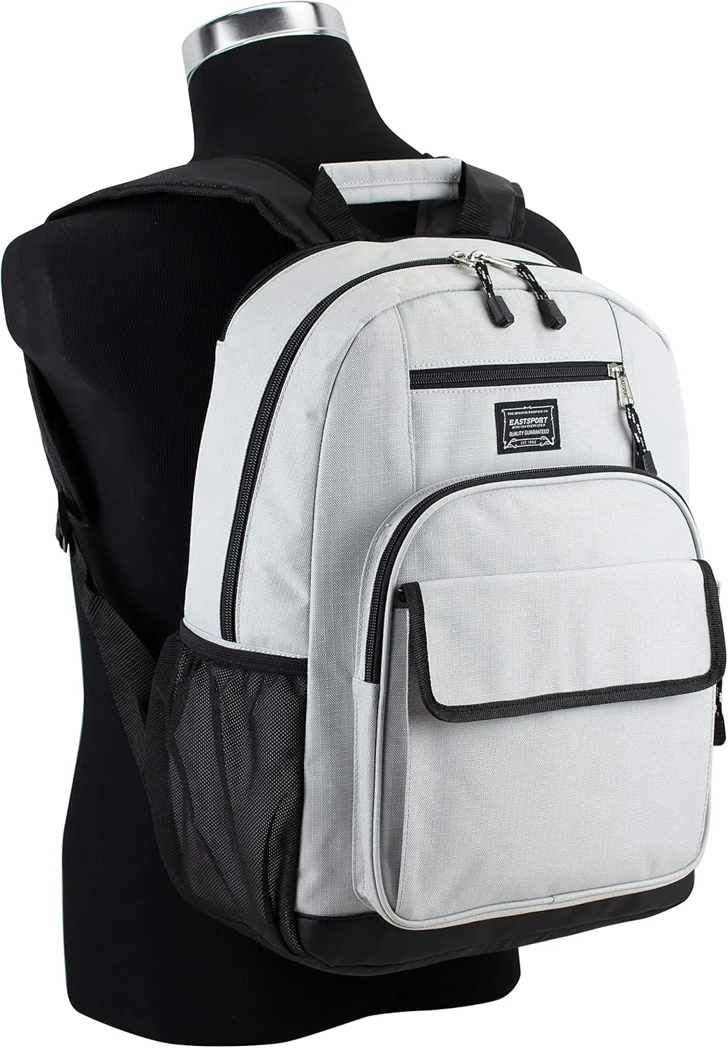 Eastsport Tech Laptop Carry On Luggage Casual Daypack Commuter Bag Backpack for Work, Travel, Outdoors, White