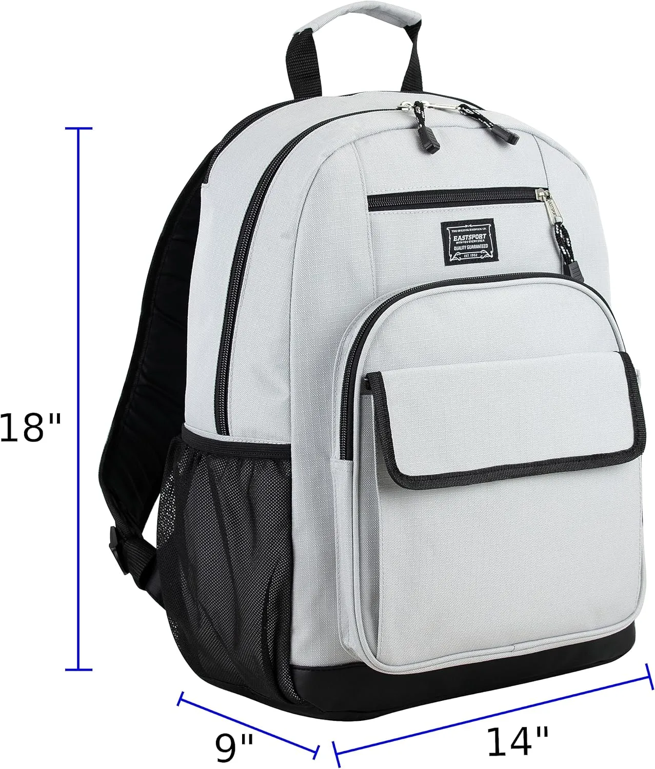 Eastsport Tech Laptop Carry On Luggage Casual Daypack Commuter Bag Backpack for Work, Travel, Outdoors, White