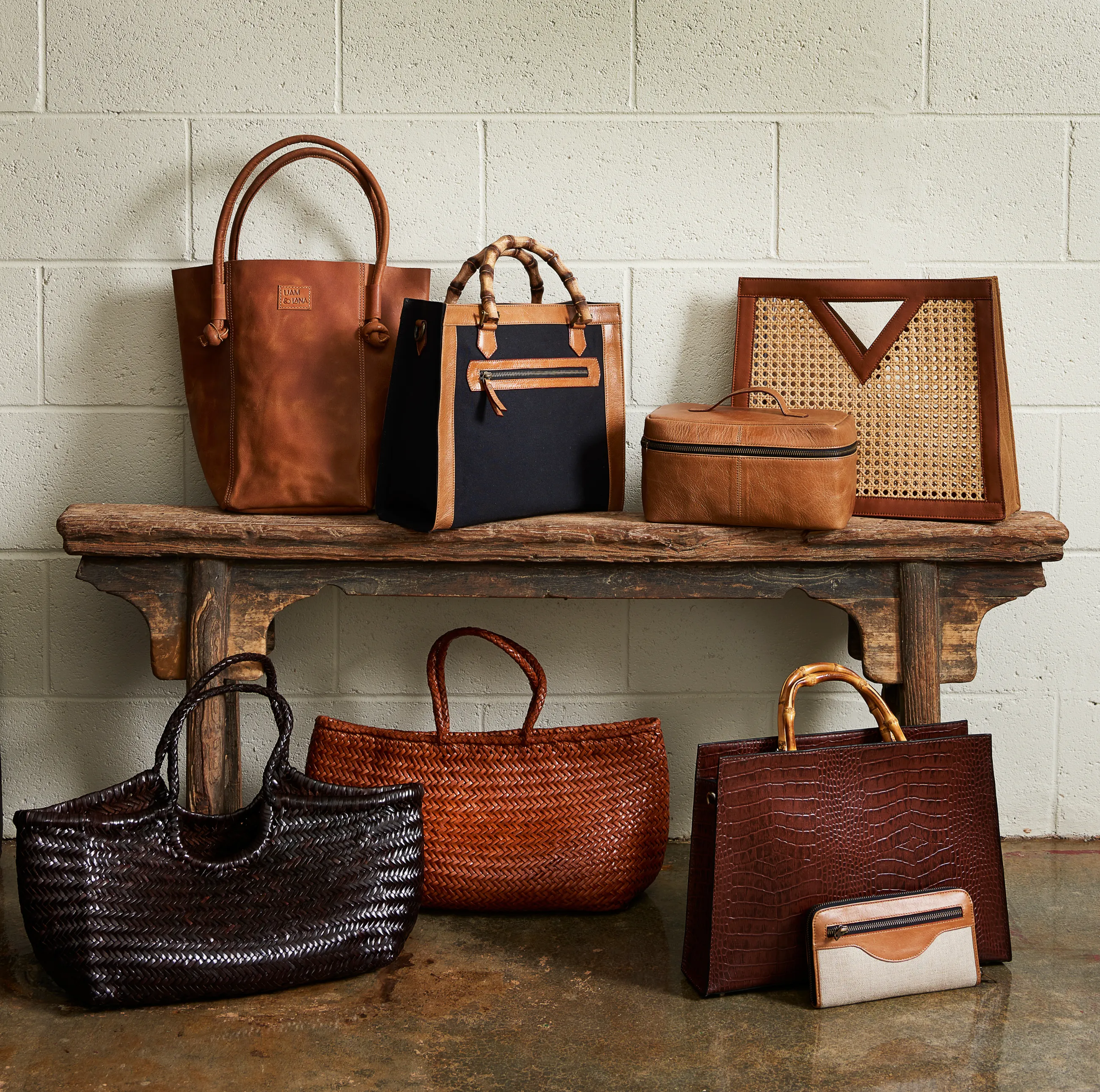Elsie Leather Tote - Tan Brown