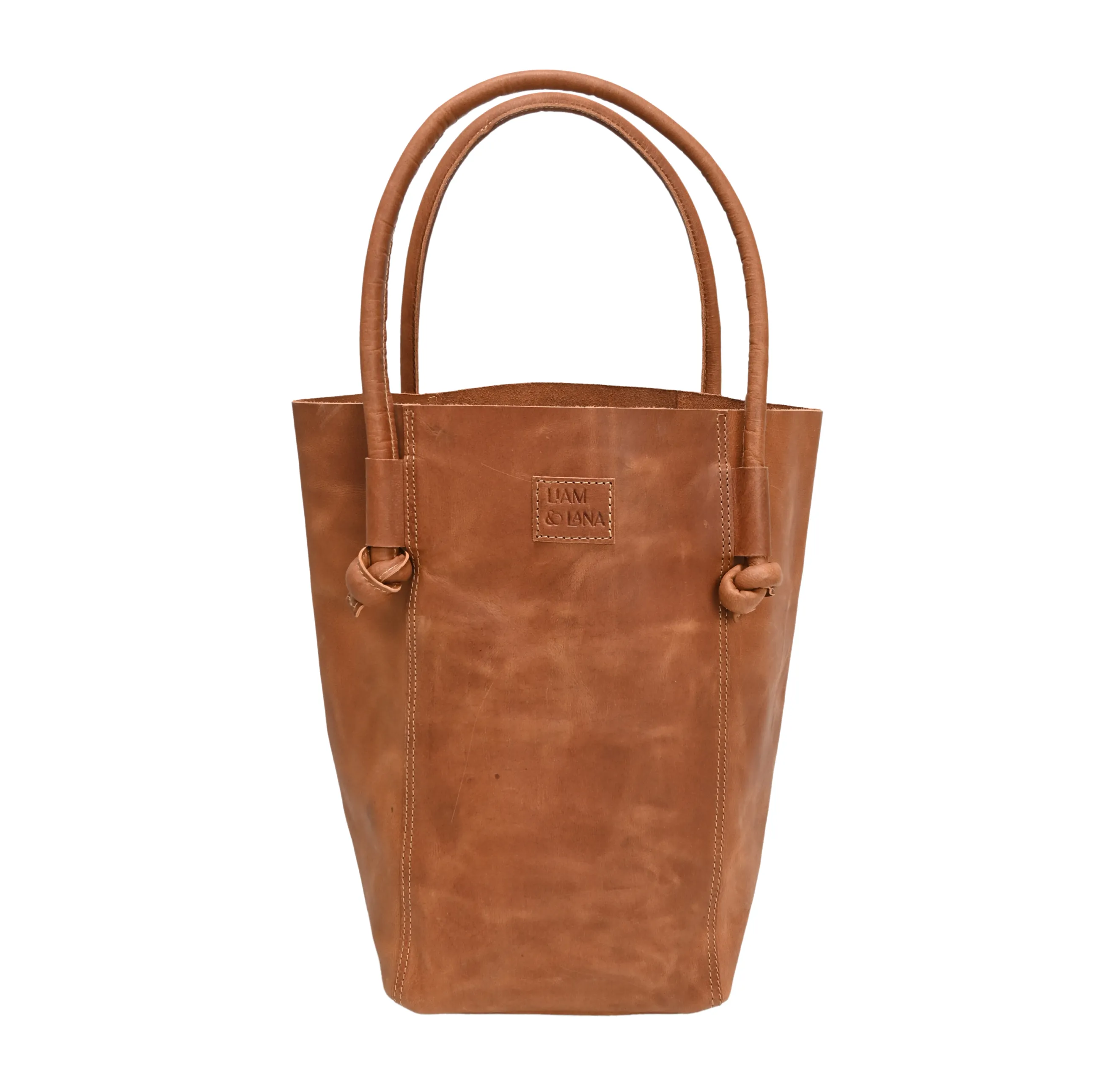 Elsie Leather Tote - Tan Brown