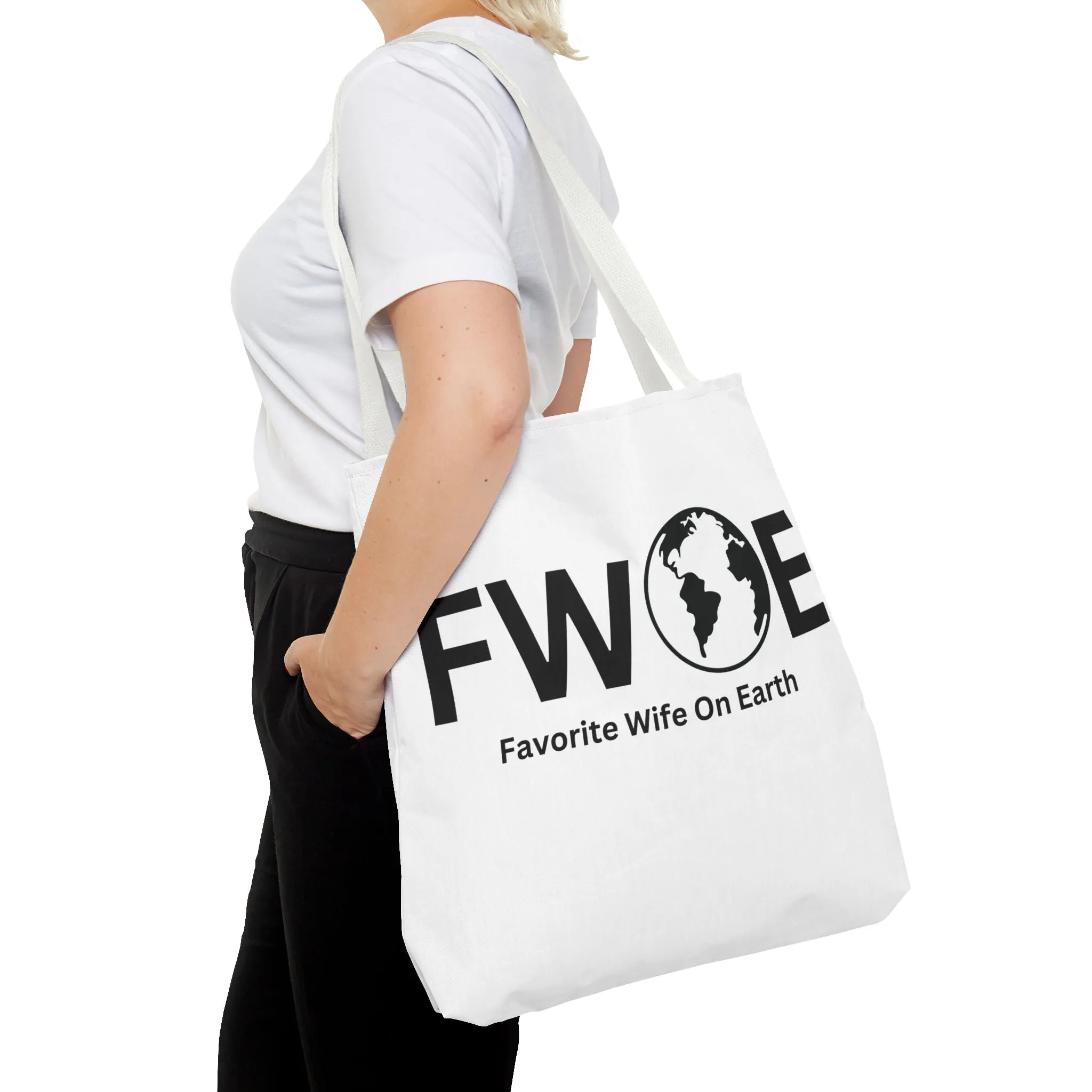 Favorite Wife On Earth (FWOE) Tote Bag - Custom Printed Stylish and Functional Tote