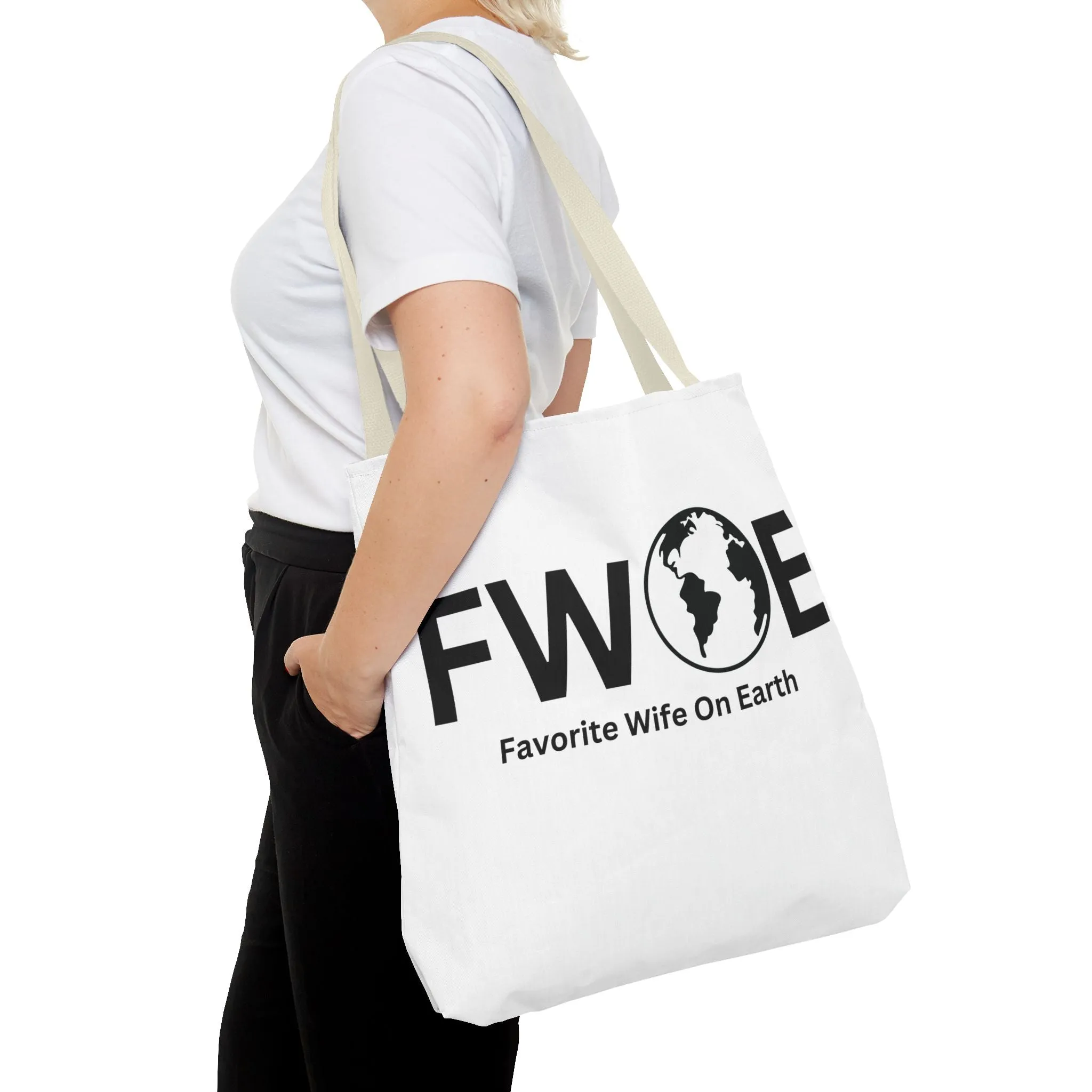 Favorite Wife On Earth (FWOE) Tote Bag - Custom Printed Stylish and Functional Tote