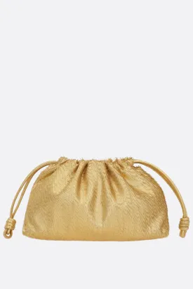 Fringed Drawstring Nappa Leather Clutch