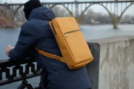 Genuine Leather Yellow Backpack
