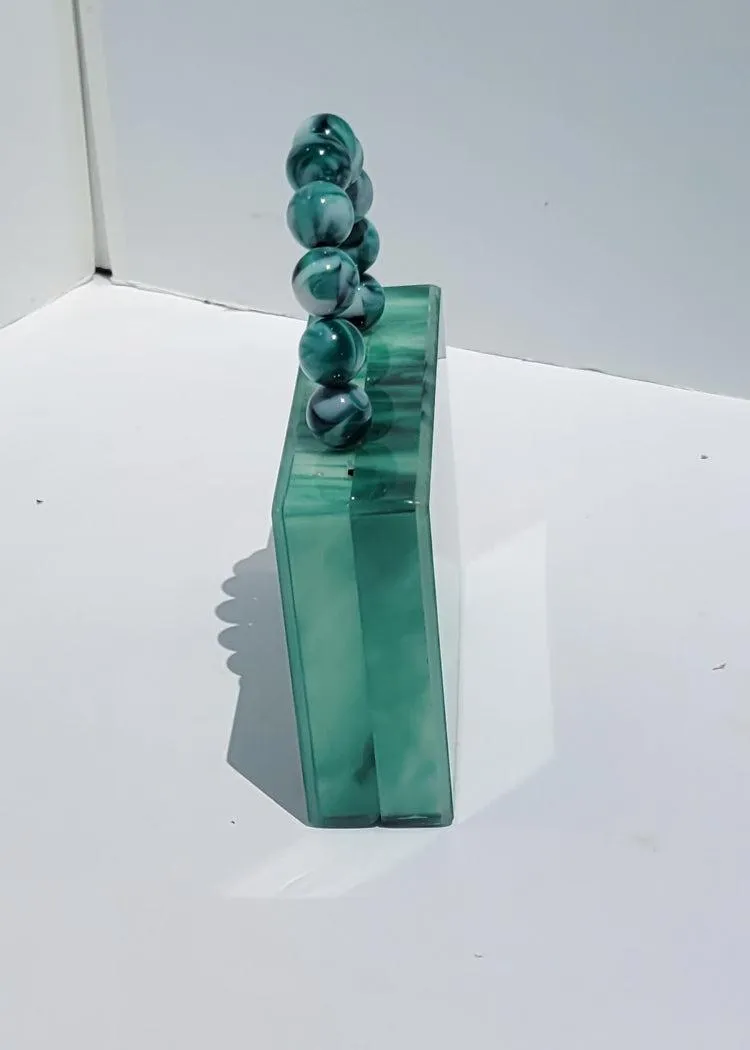Gia Acrylic Clutch - Green