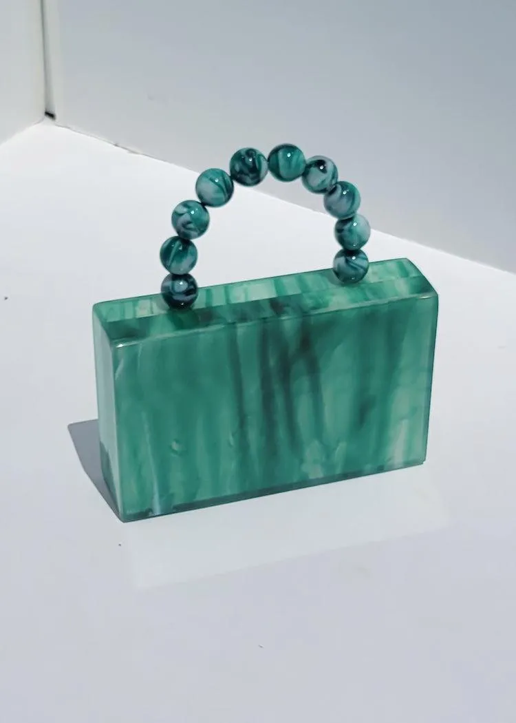Gia Acrylic Clutch - Green