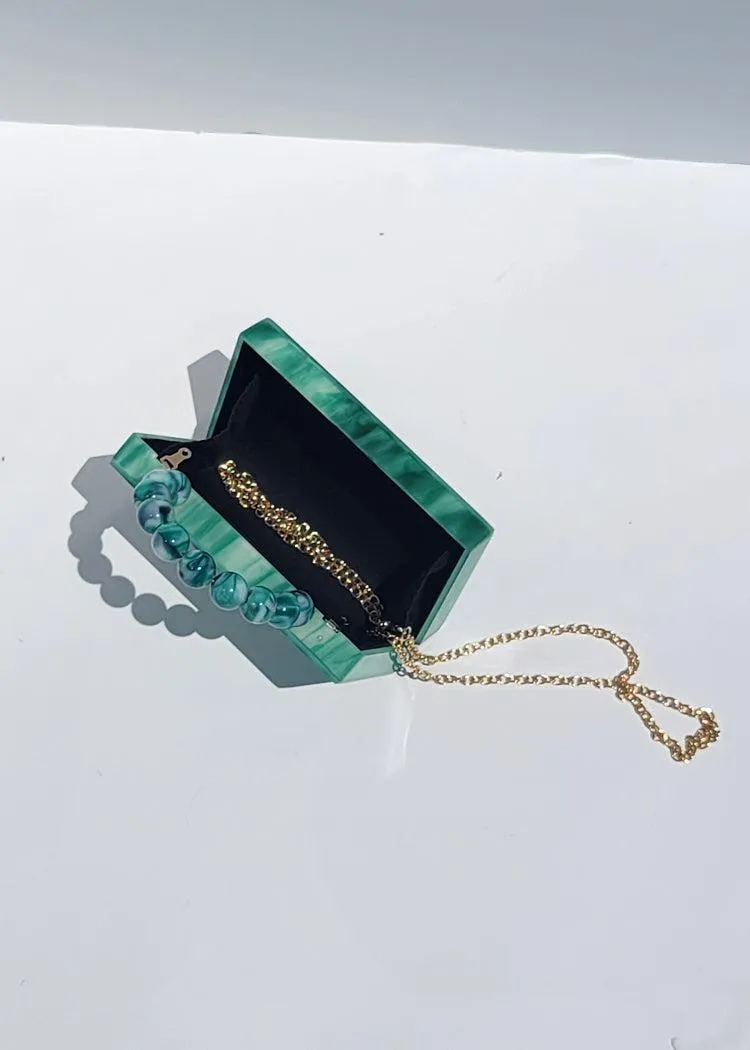 Gia Acrylic Clutch - Green