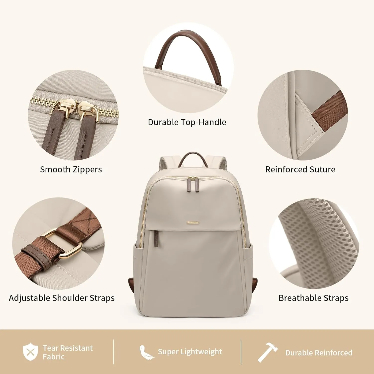 GOLF SUPAGS Women Laptop Backpack with Separate Laptop Compartment Fits 14 Inch Notebook Casual Daypack for Work Travel College Backpack Book Bags