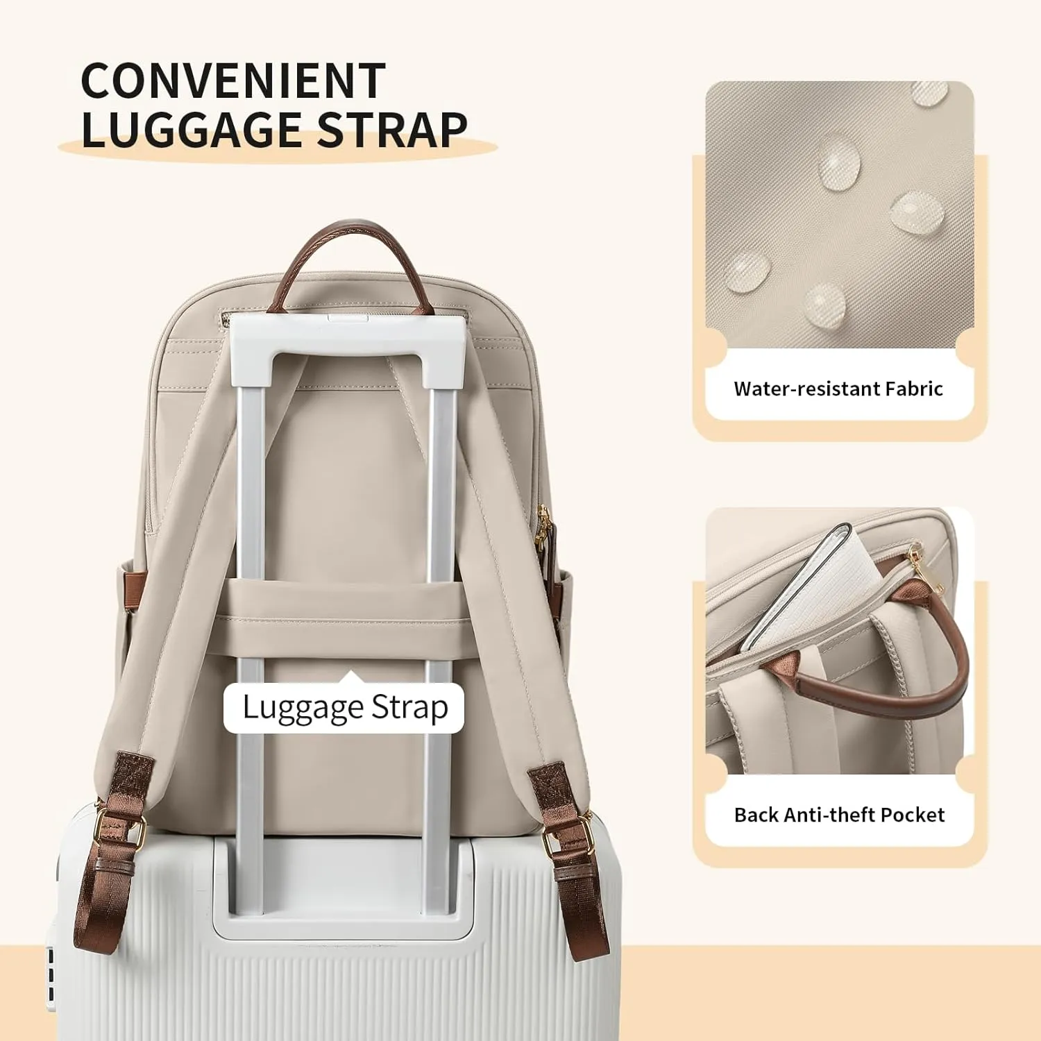 GOLF SUPAGS Women Laptop Backpack with Separate Laptop Compartment Fits 14 Inch Notebook Casual Daypack for Work Travel College Backpack Book Bags