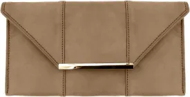 JNB Faux Microsuede Envelope Clutch