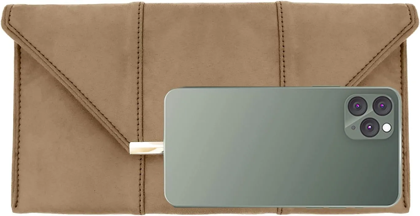 JNB Faux Microsuede Envelope Clutch