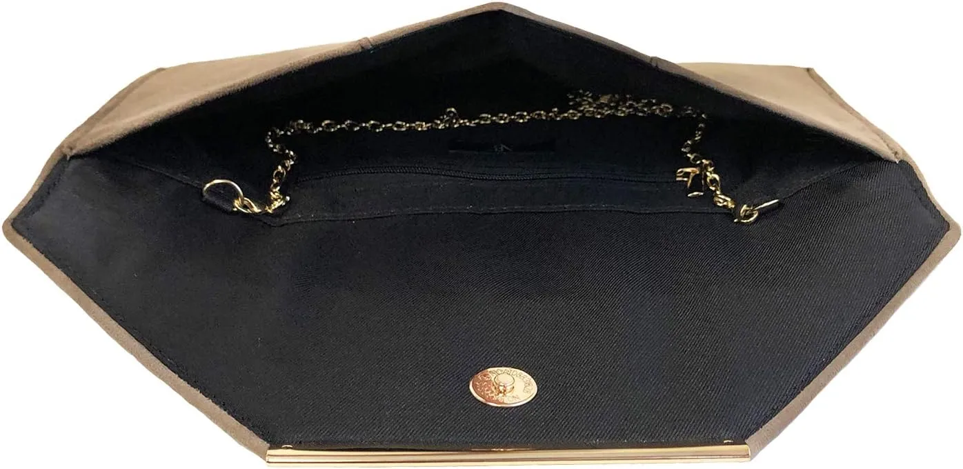 JNB Faux Microsuede Envelope Clutch