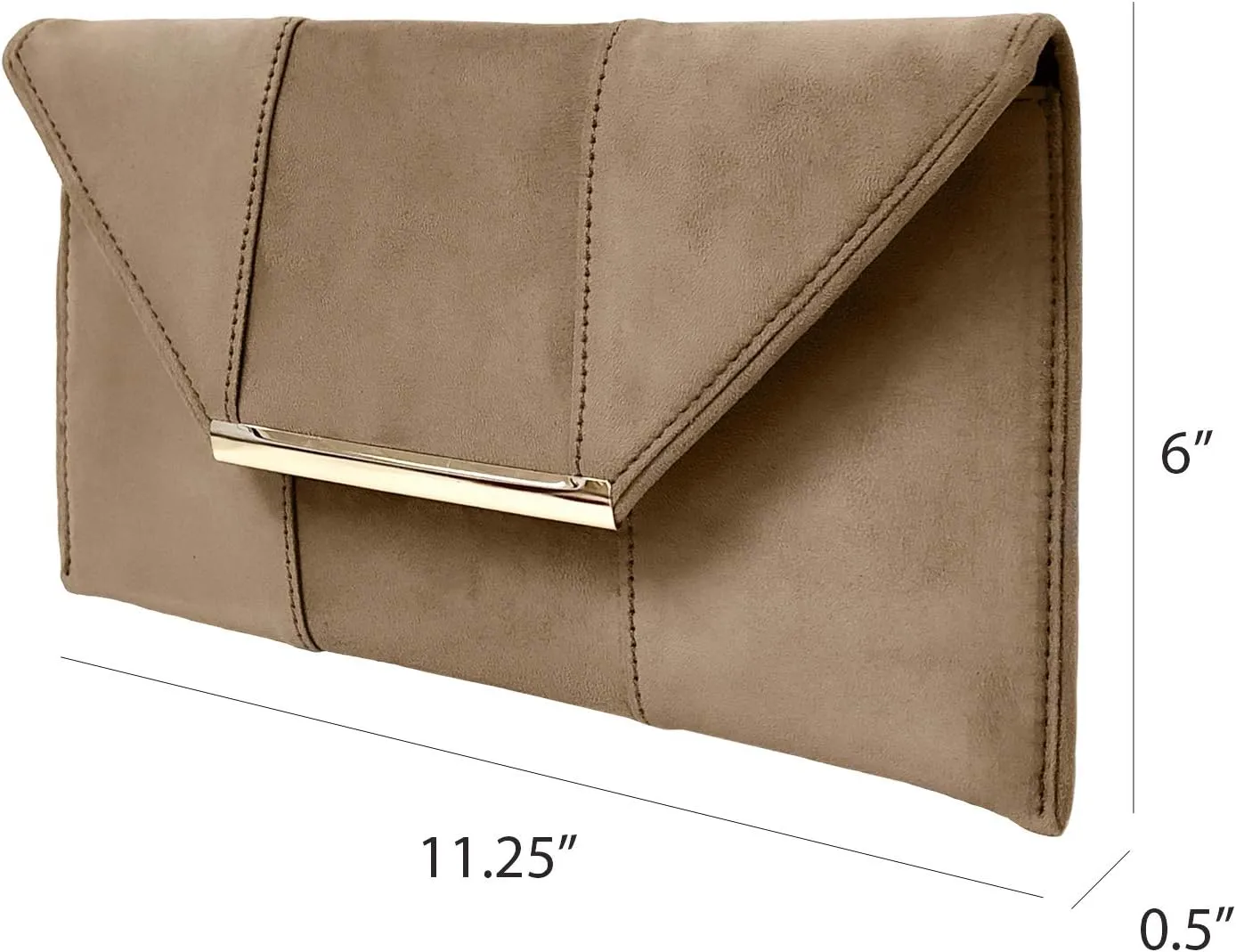 JNB Faux Microsuede Envelope Clutch