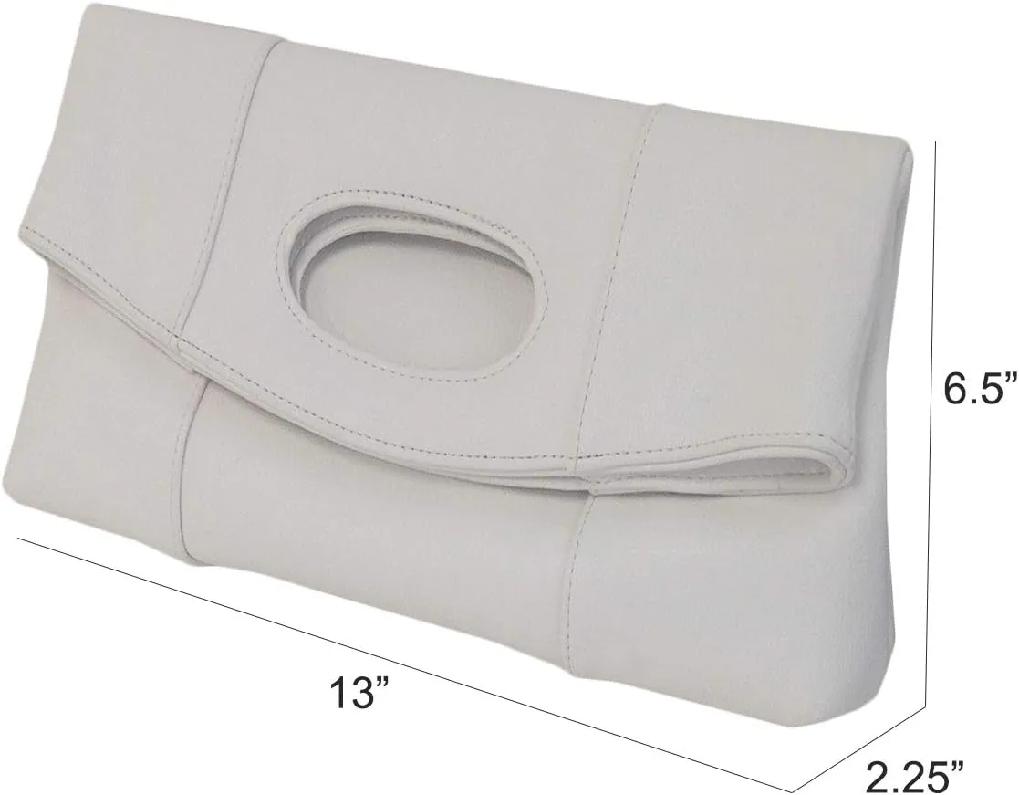 JNB Synthetic Leather Fold Over Clutch
