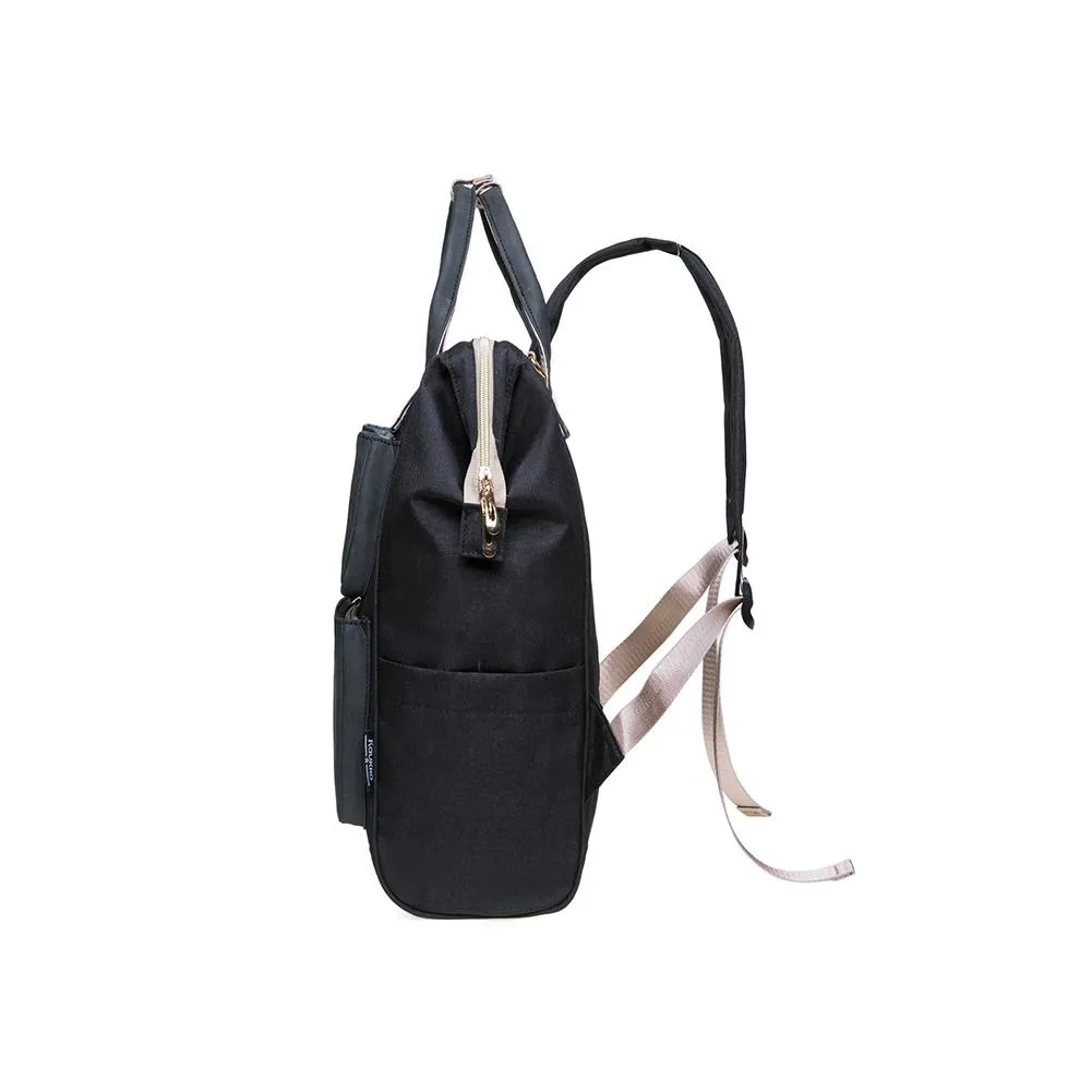 KAUKKO Diaper Bag Backpack with Pacifier Holder and Stroller straps - for Mom and Dad, Waterproof, one size, KT03 ( Santorini Black ）