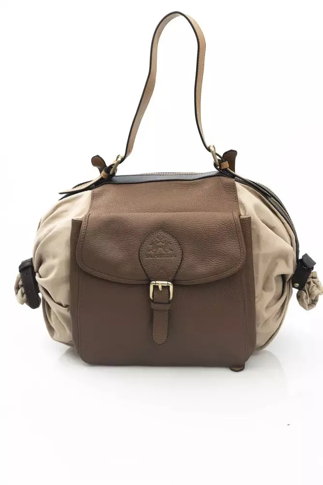 La Martina Beige Calf Leather Women Backpack