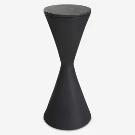 Matte Black & Marble Hourglass Table