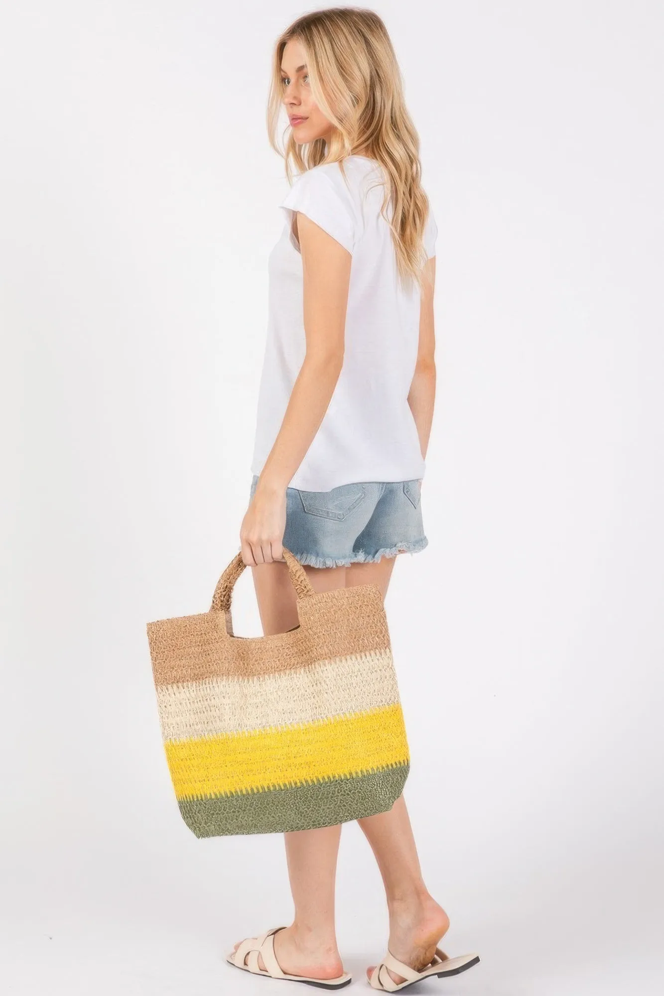 Multi Color Stripe Tote Bag