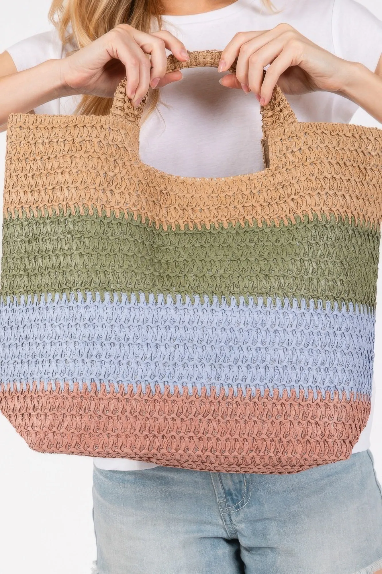 Multi Color Stripe Tote Bag