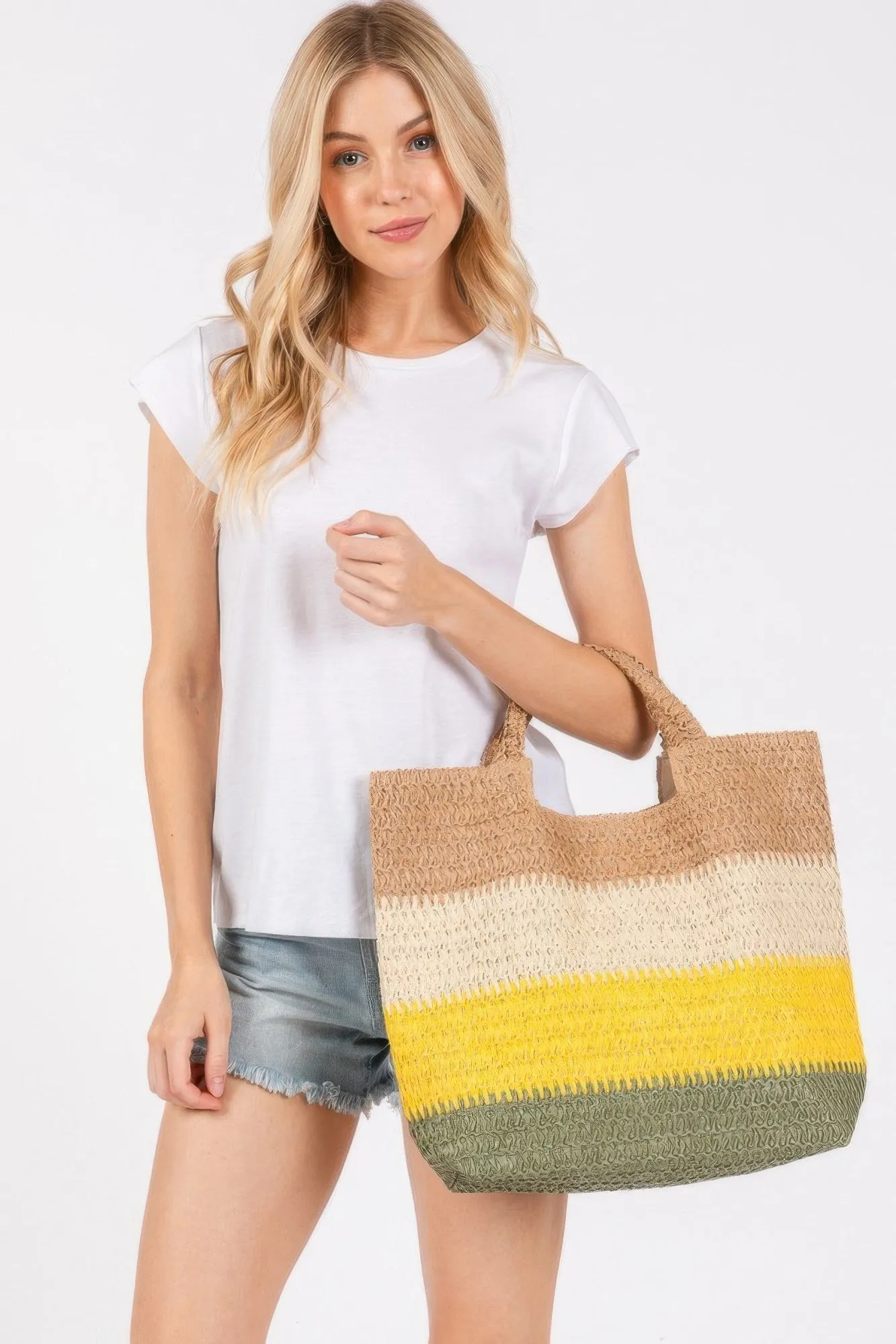 Multi Color Stripe Tote Bag