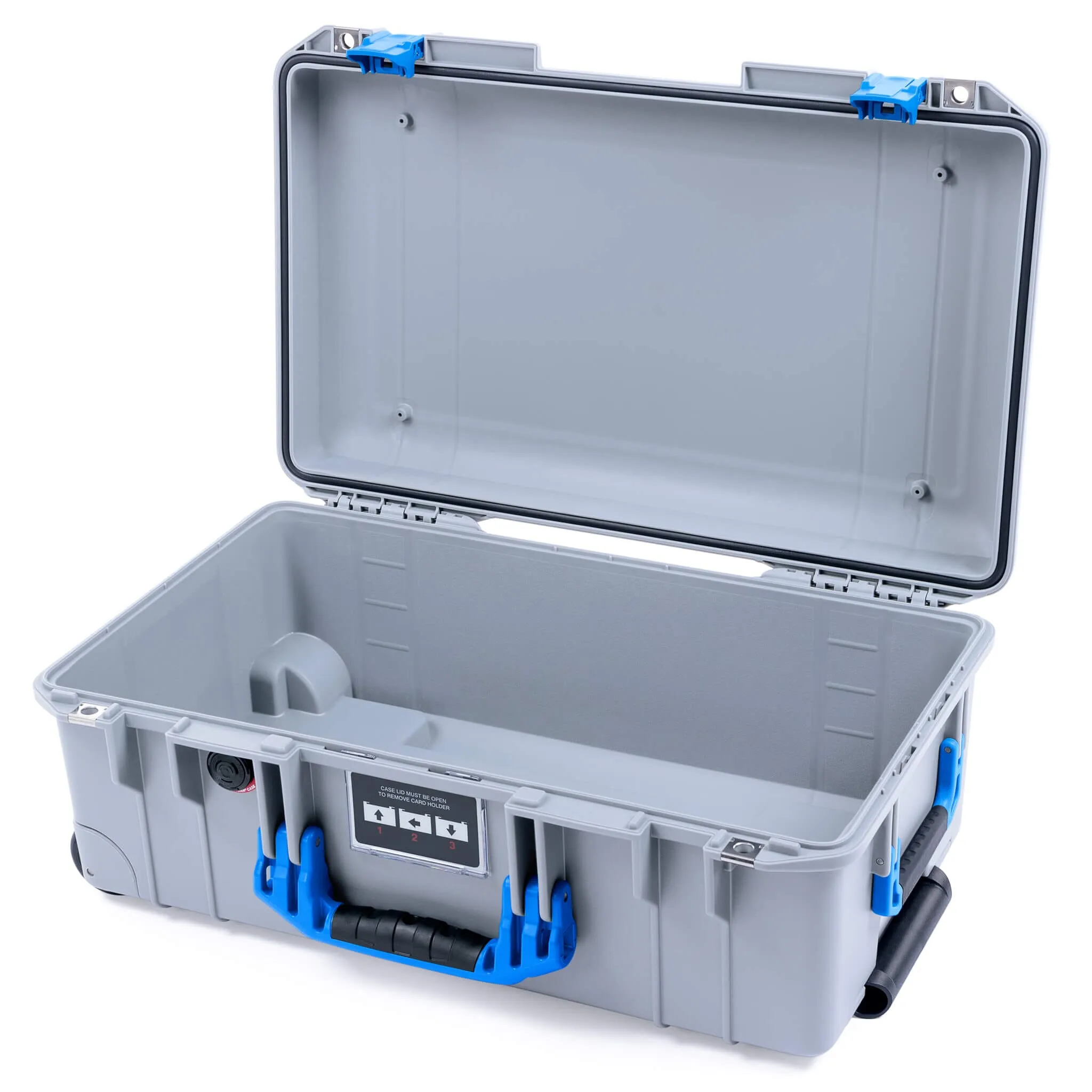 Pelican 1535 Air Case, Silver with Blue Handles & Latches